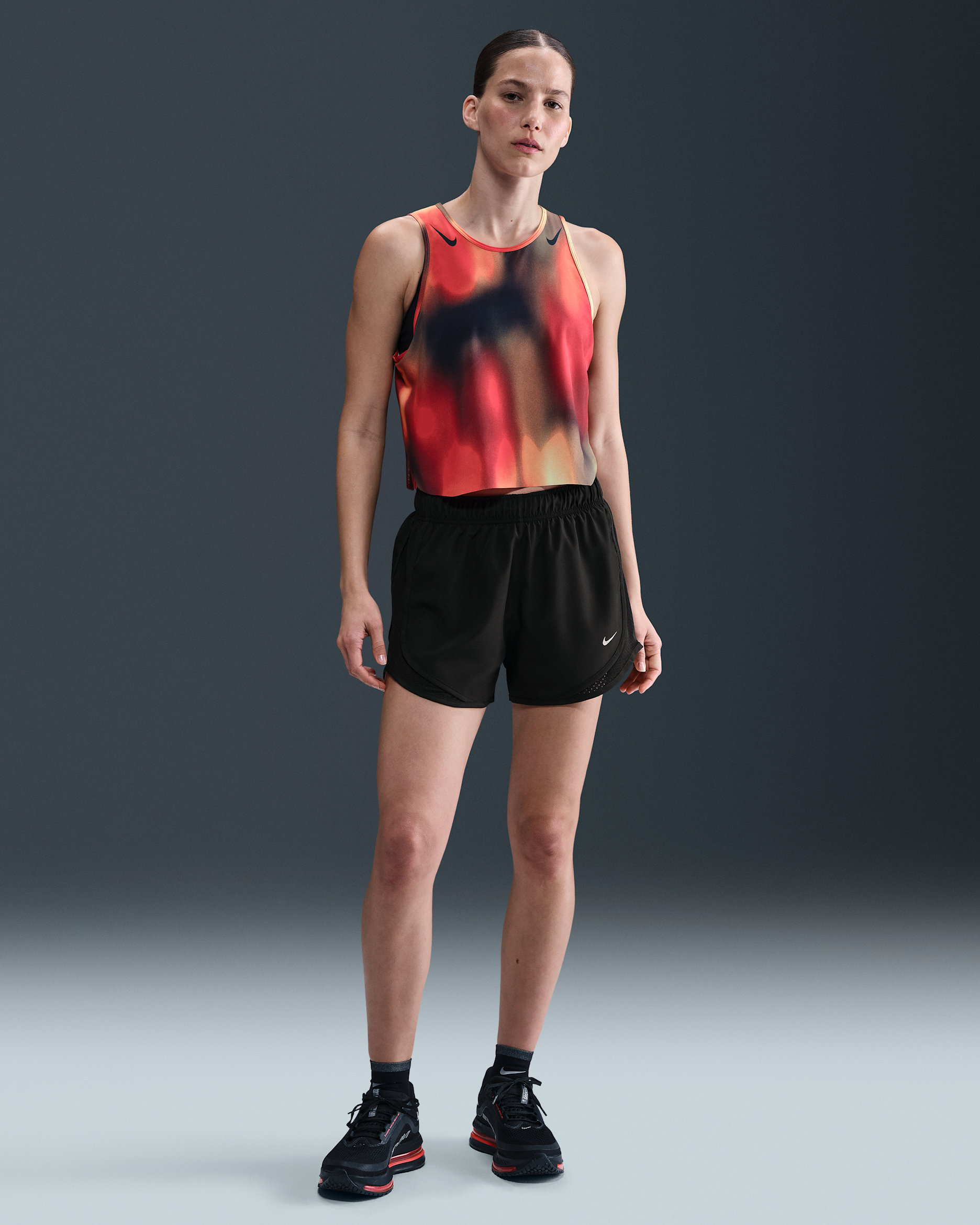 Shorts de correr Dri-FIT con forro de ropa interior para mujer Nike Tempo - Negro