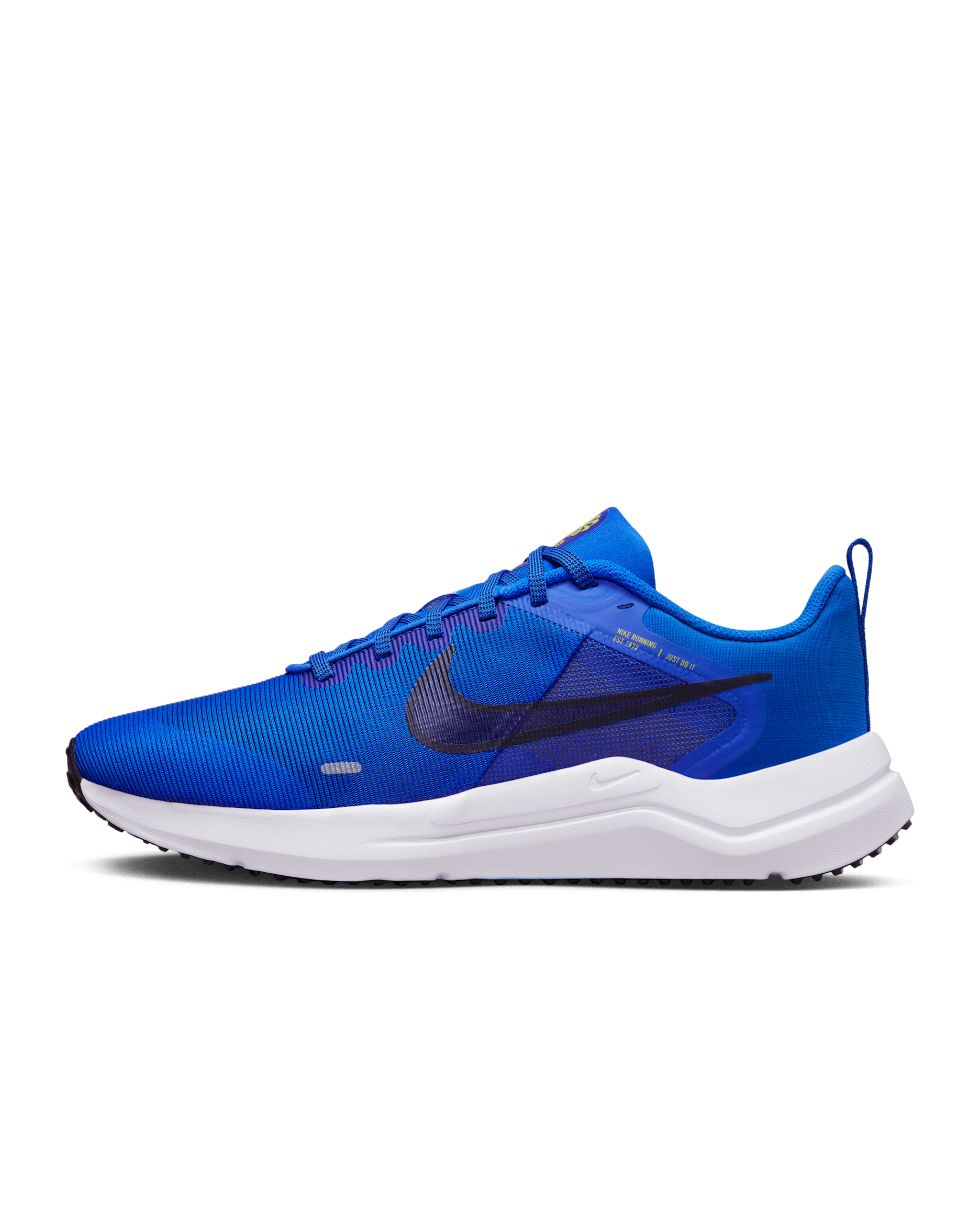 Nike Downshifter 12 男款路跑鞋 - Racer Blue/High Voltage/Sundial/黑色