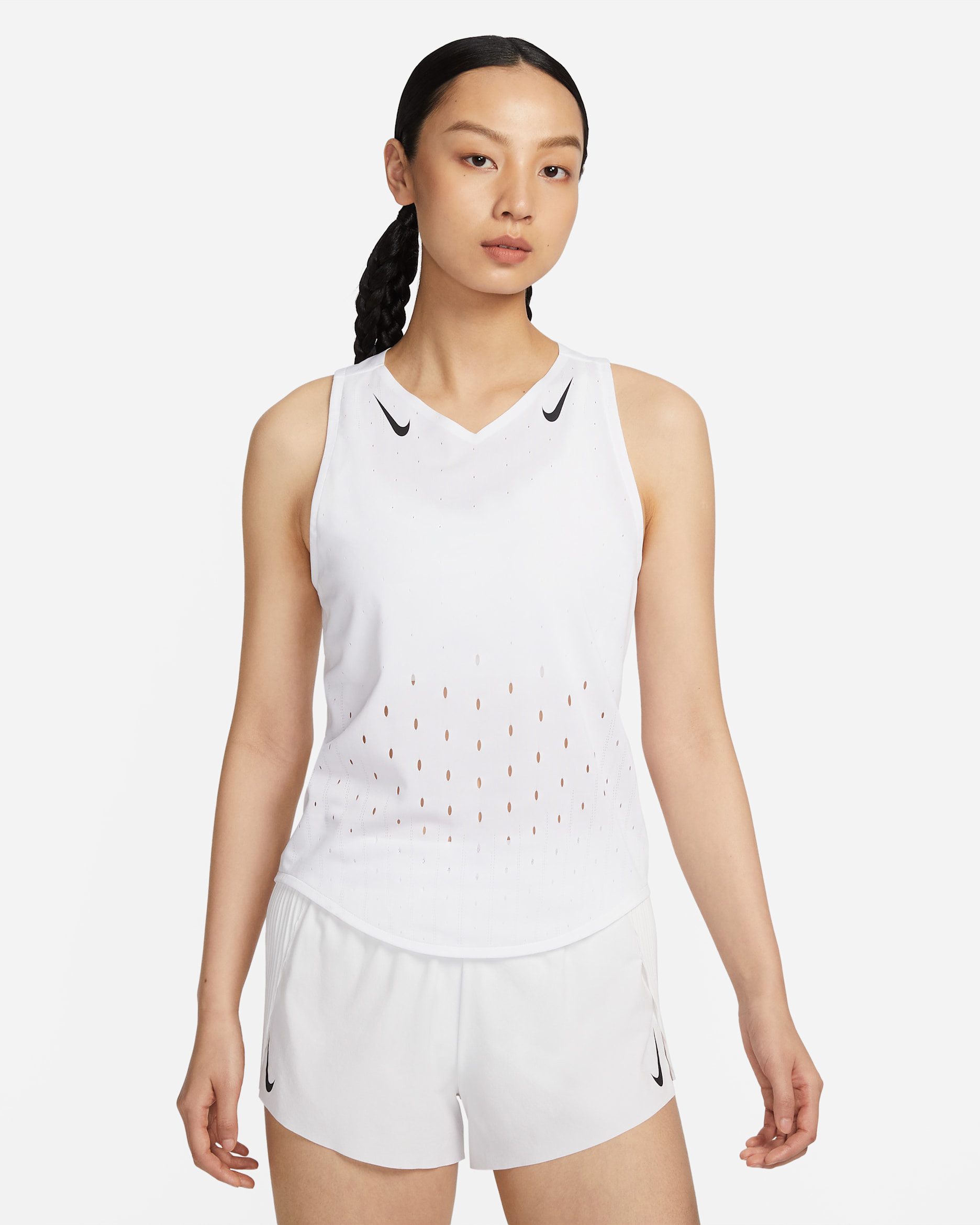 Nike AeroSwift Women's Dri-FIT ADV Running Singlet - White/Black/Black