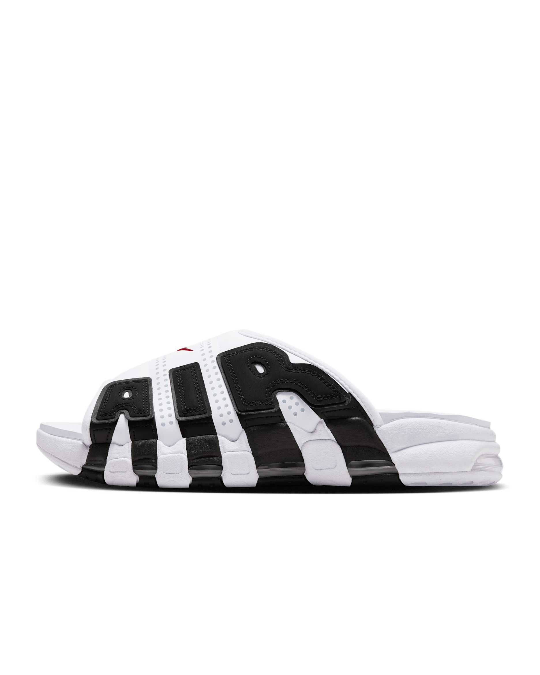 Nike Air More Uptempo Men's Slides - White/Black/Varsity Red