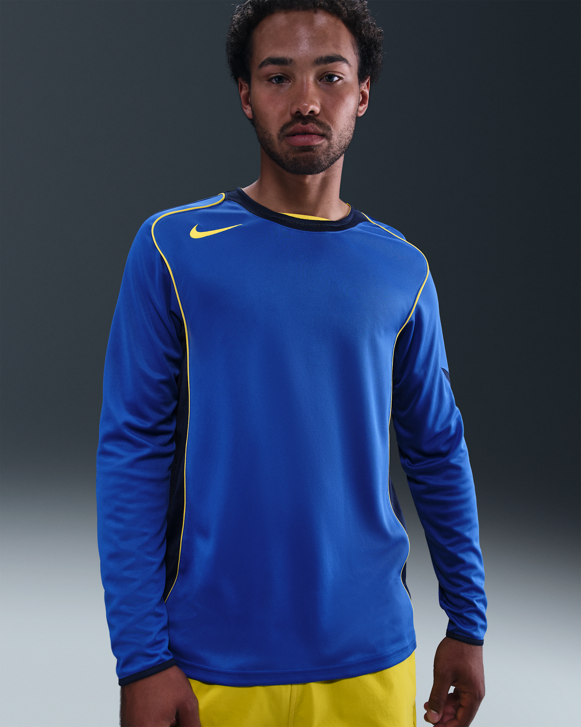 Nike Total 90 Men's Dri-FIT Long-Sleeve Soccer Top - Game Royal/Midnight Navy/Lightning/Lightning