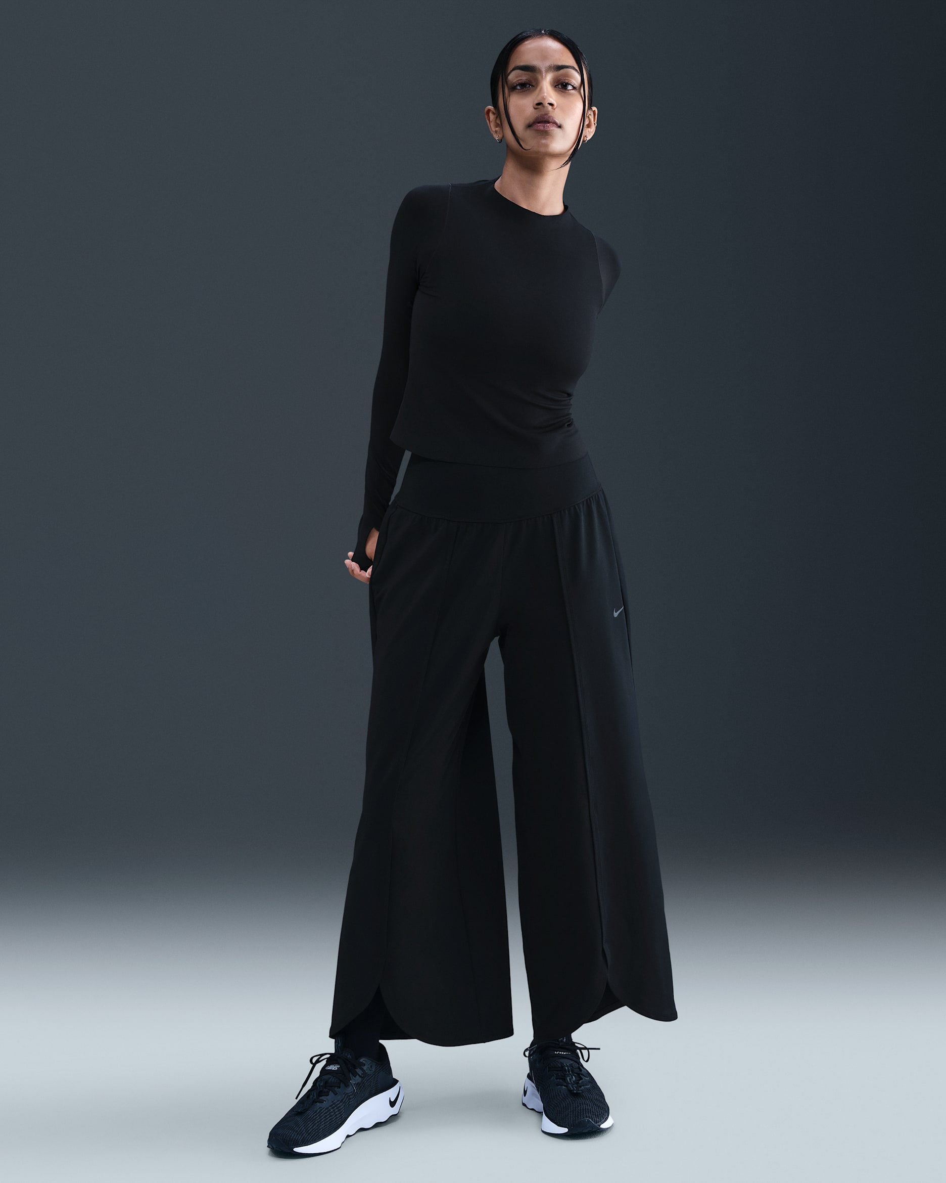 Nike One Relaxed Women's Dri-FIT High-Waisted Pants - Black/Dark Smoke Grey