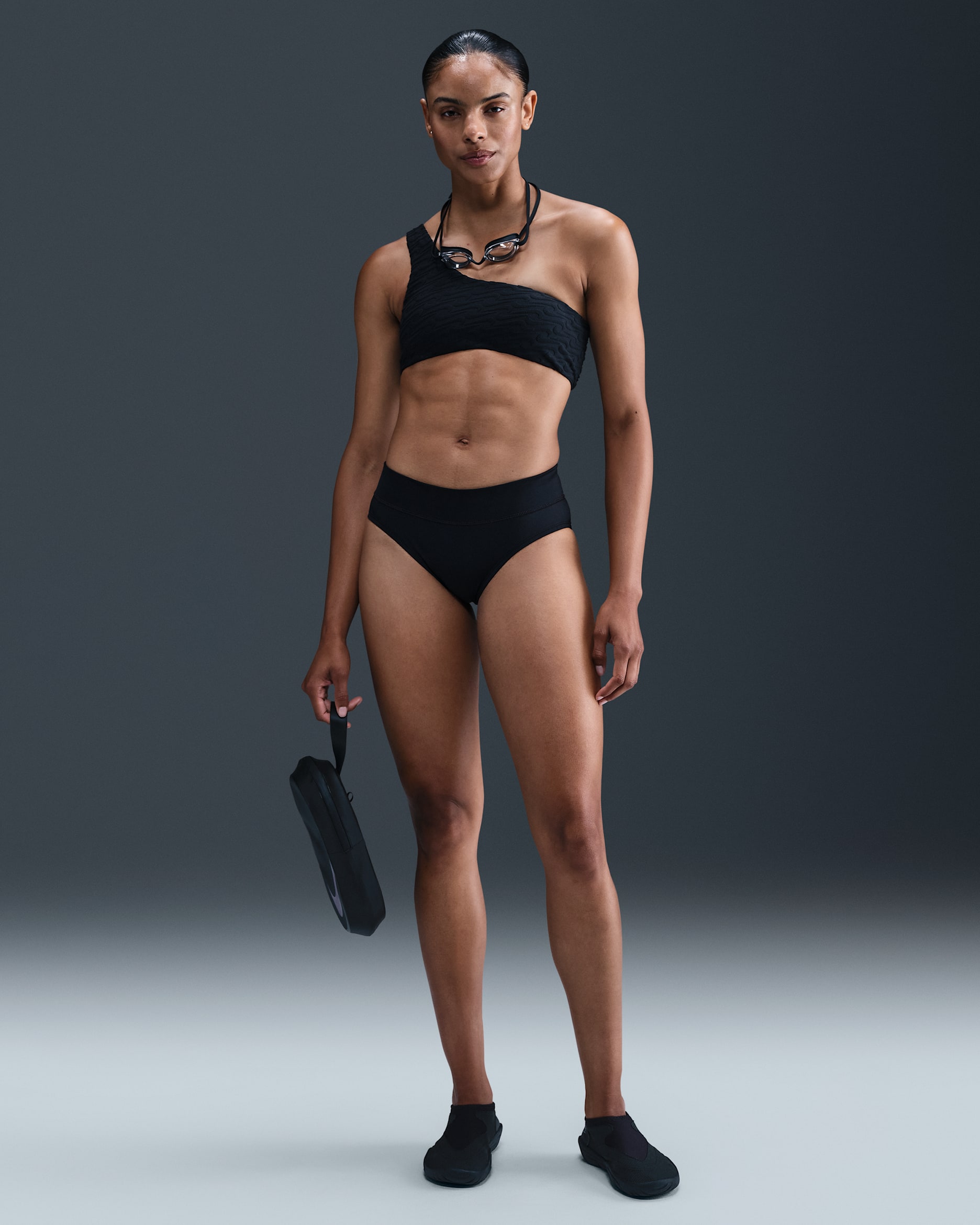 Parte de abajo de natación estilo Full para mujer Nike Essential - Negro/Blanco