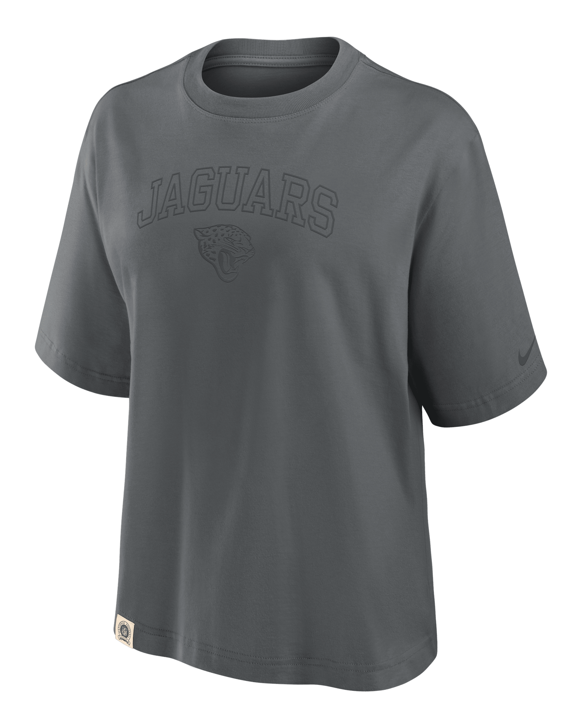 Jacksonville Jaguars Arch Boxy Women's Nike NFL T-Shirt - Iron Grey