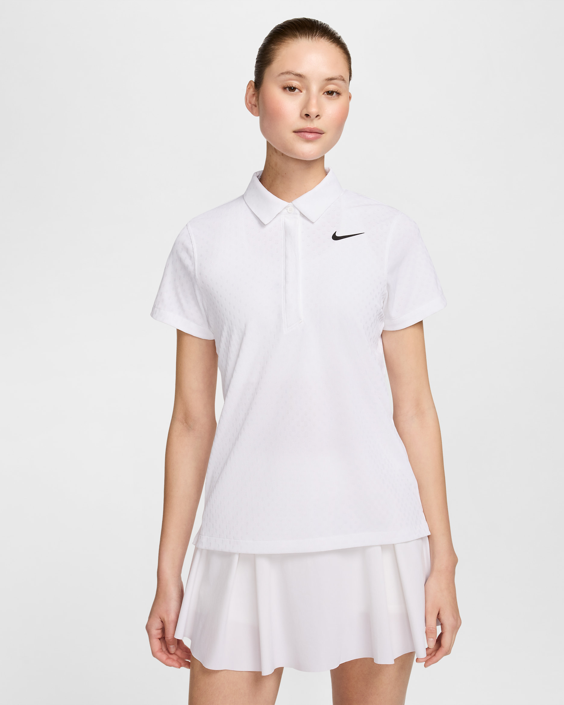Nike Tour Women's Dri-FIT ADV Short-Sleeve Golf Polo - White/Black