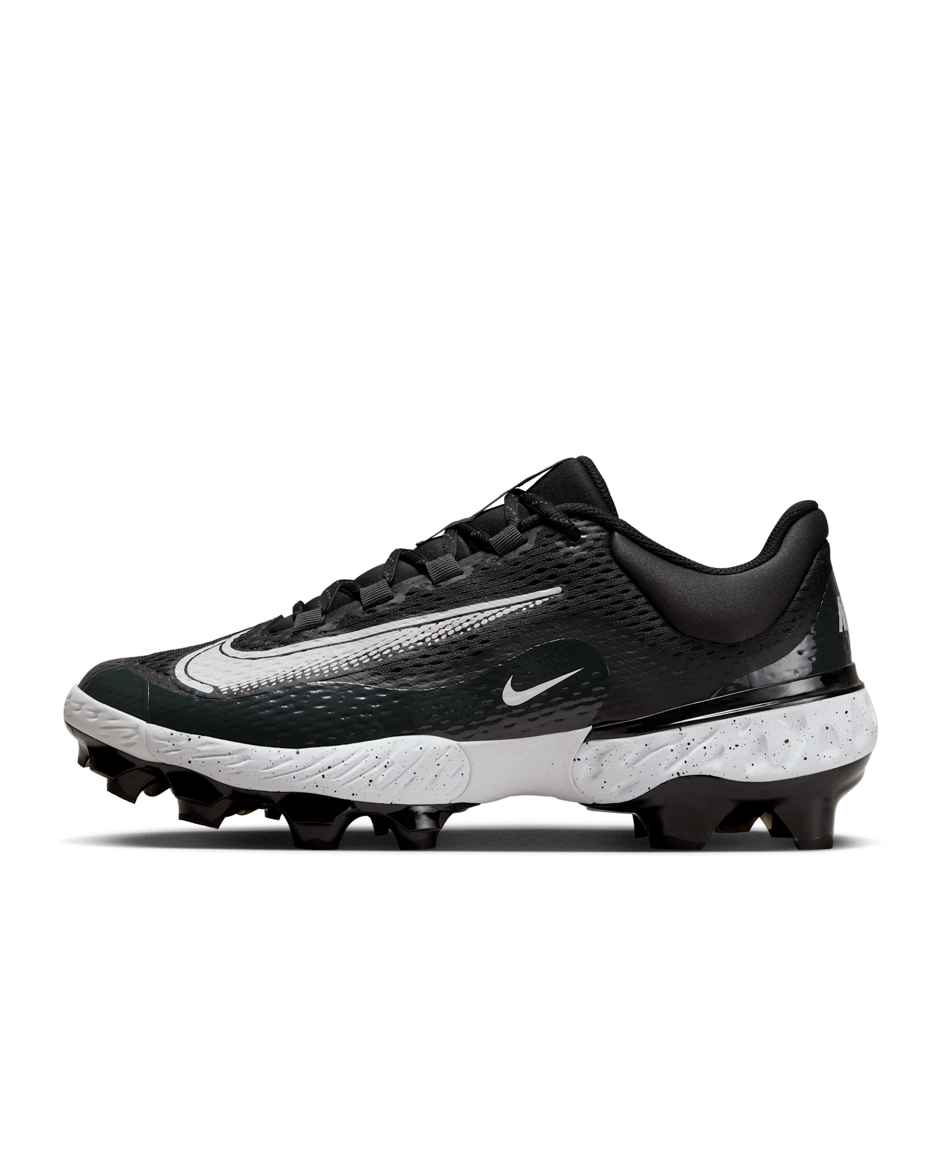 Nike Alpha Huarache Elite 4 Low MCS Men's Baseball Cleats - Black/Dark Smoke Grey/White