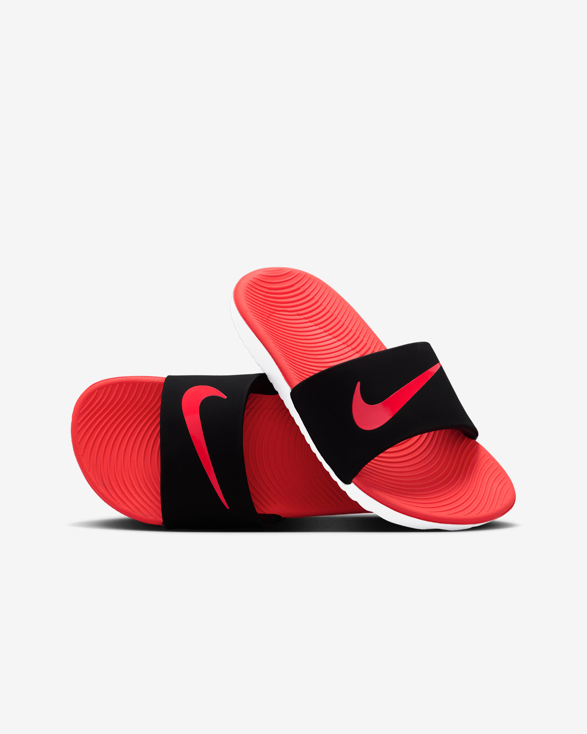 Nike Kawa Little/Big Kids' Slides - Black/White/Bright Crimson