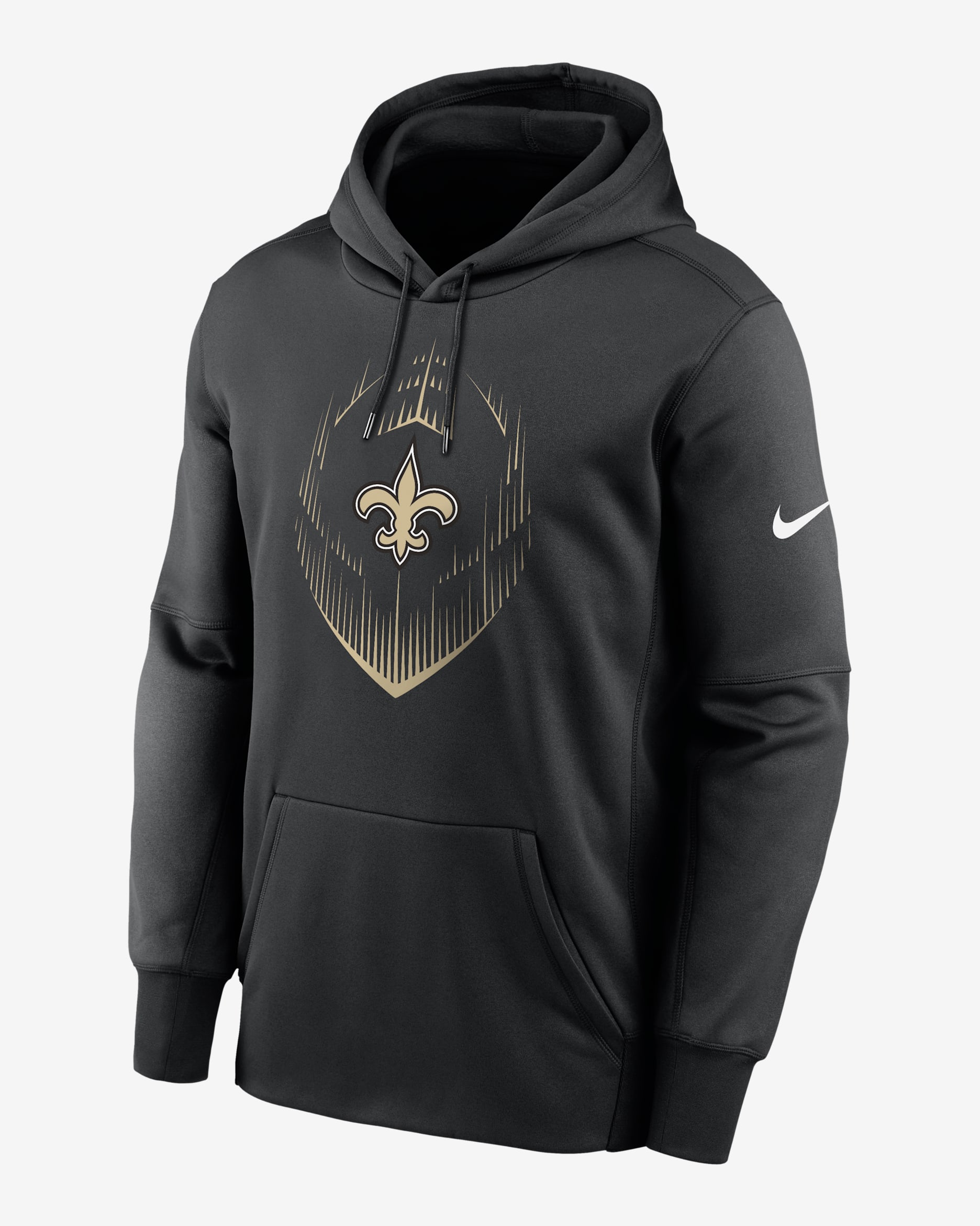 New Orleans Saints Icon Men’s Nike Therma NFL Pullover Hoodie - Black