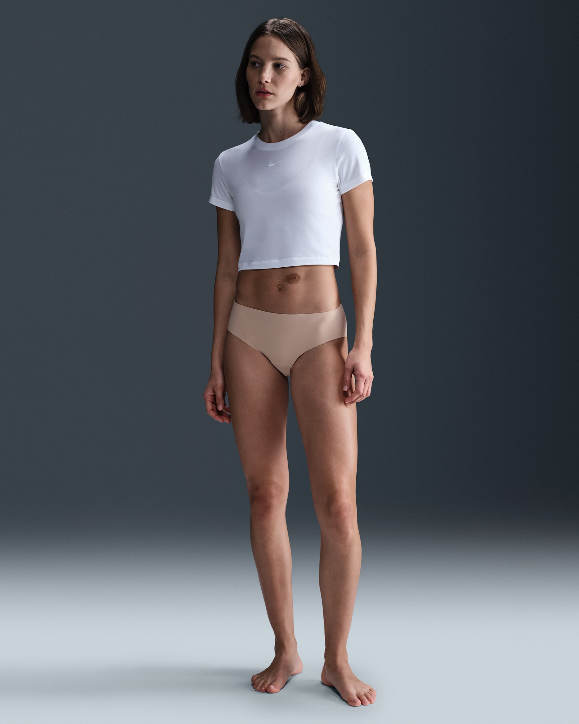 Nike Regl Sızıntı Korumalı Slip Kadın İç Çamaşırı - Particle Beige/Beyaz