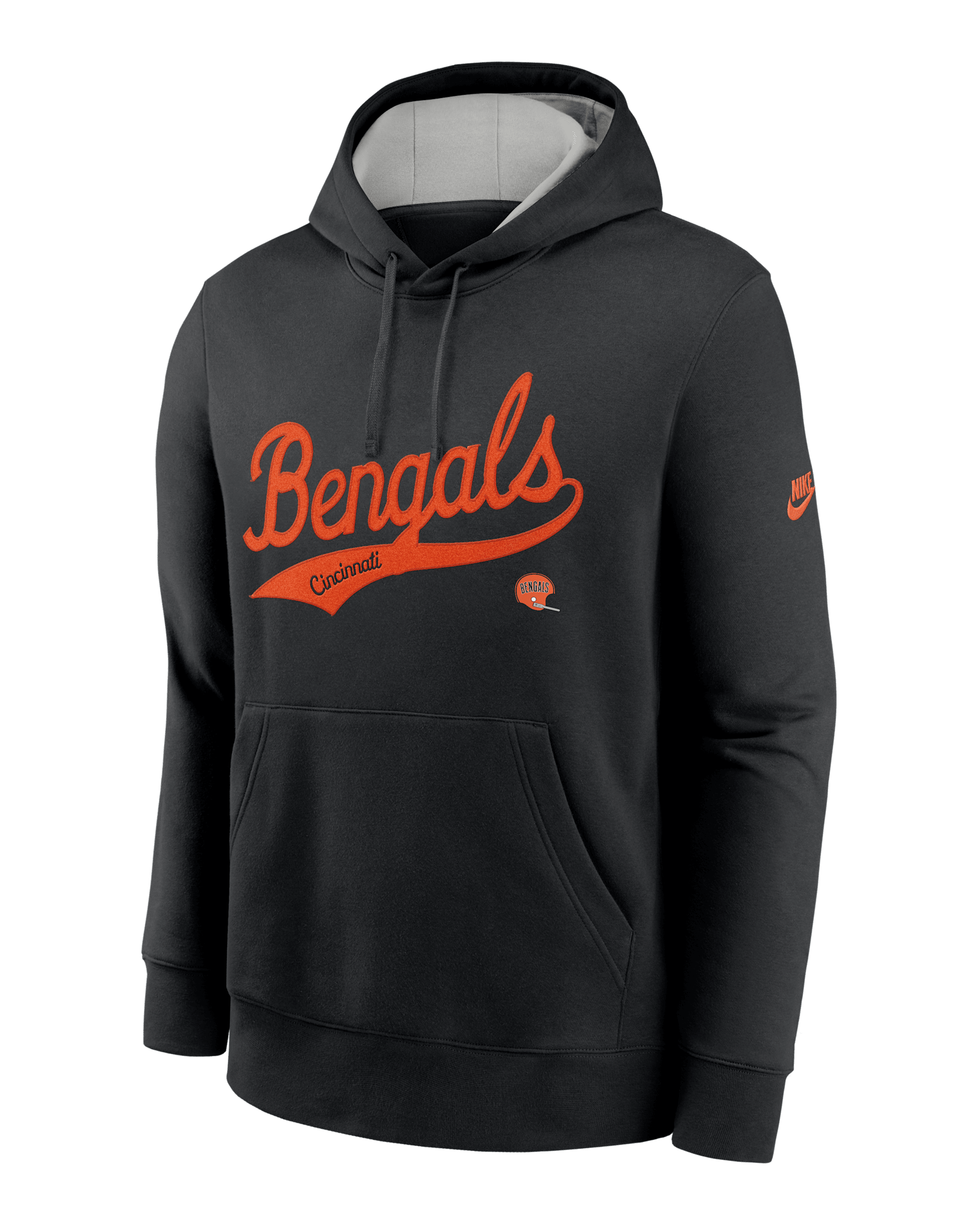 Cincinnati Bengals Rewind Club Logo Men's Nike NFL Pullover Hoodie - Black