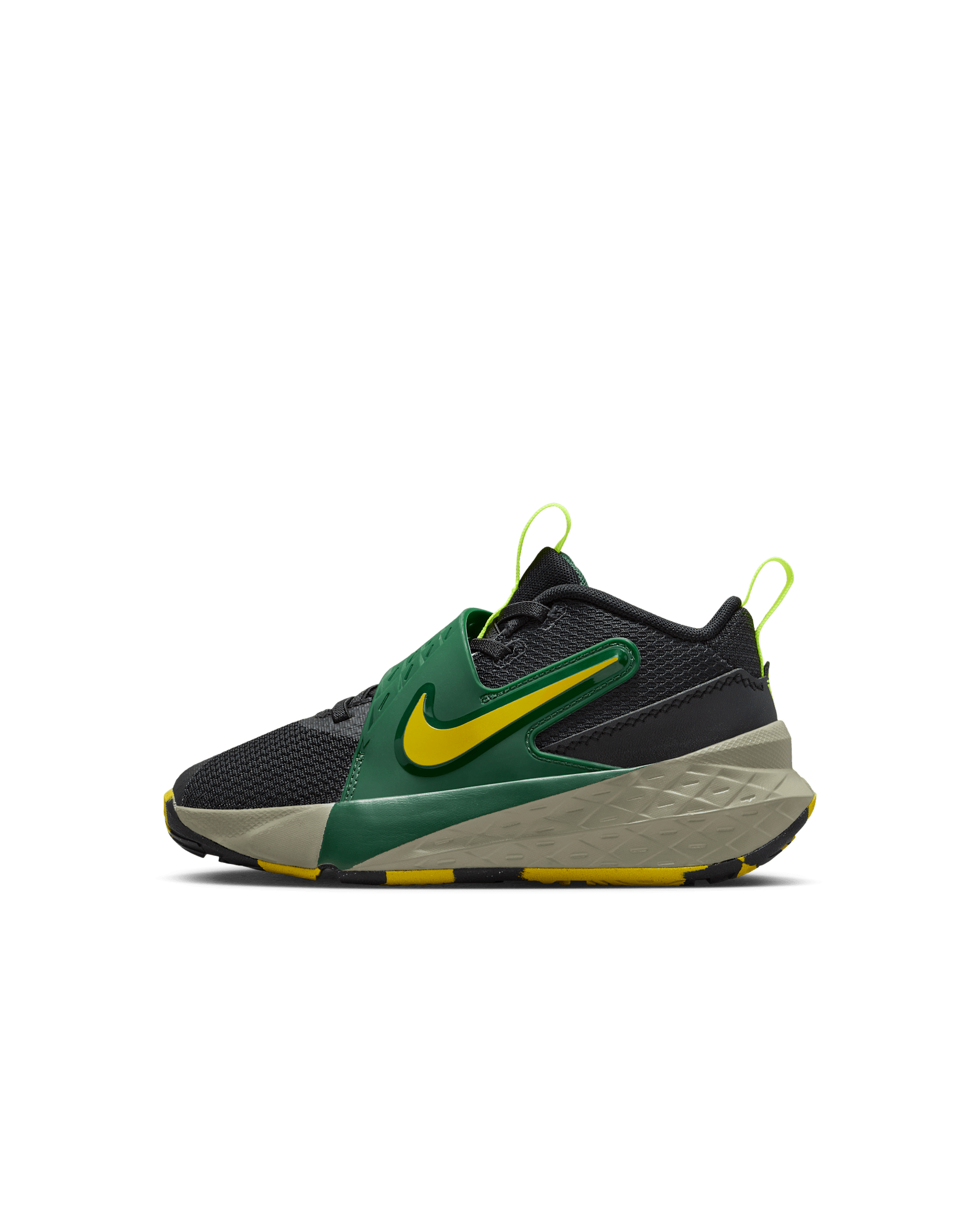 Nike Team Hustle D 12 Little Kids' Shoes - Black/Fir/Light Army/Bright Citron