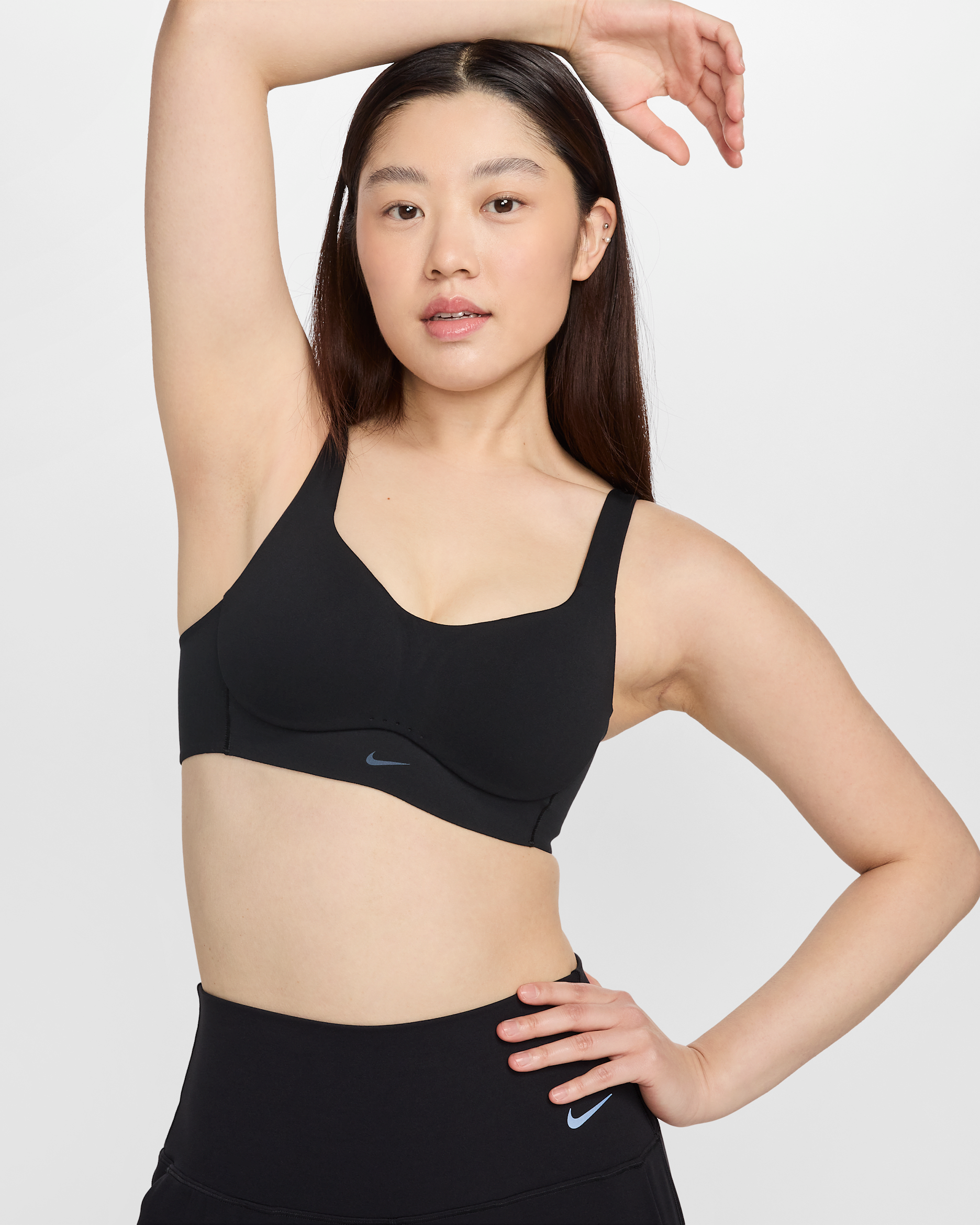 Nike Alate 高度支撐型女款襯墊兩穿式運動內衣 - 黑色/Cool Grey