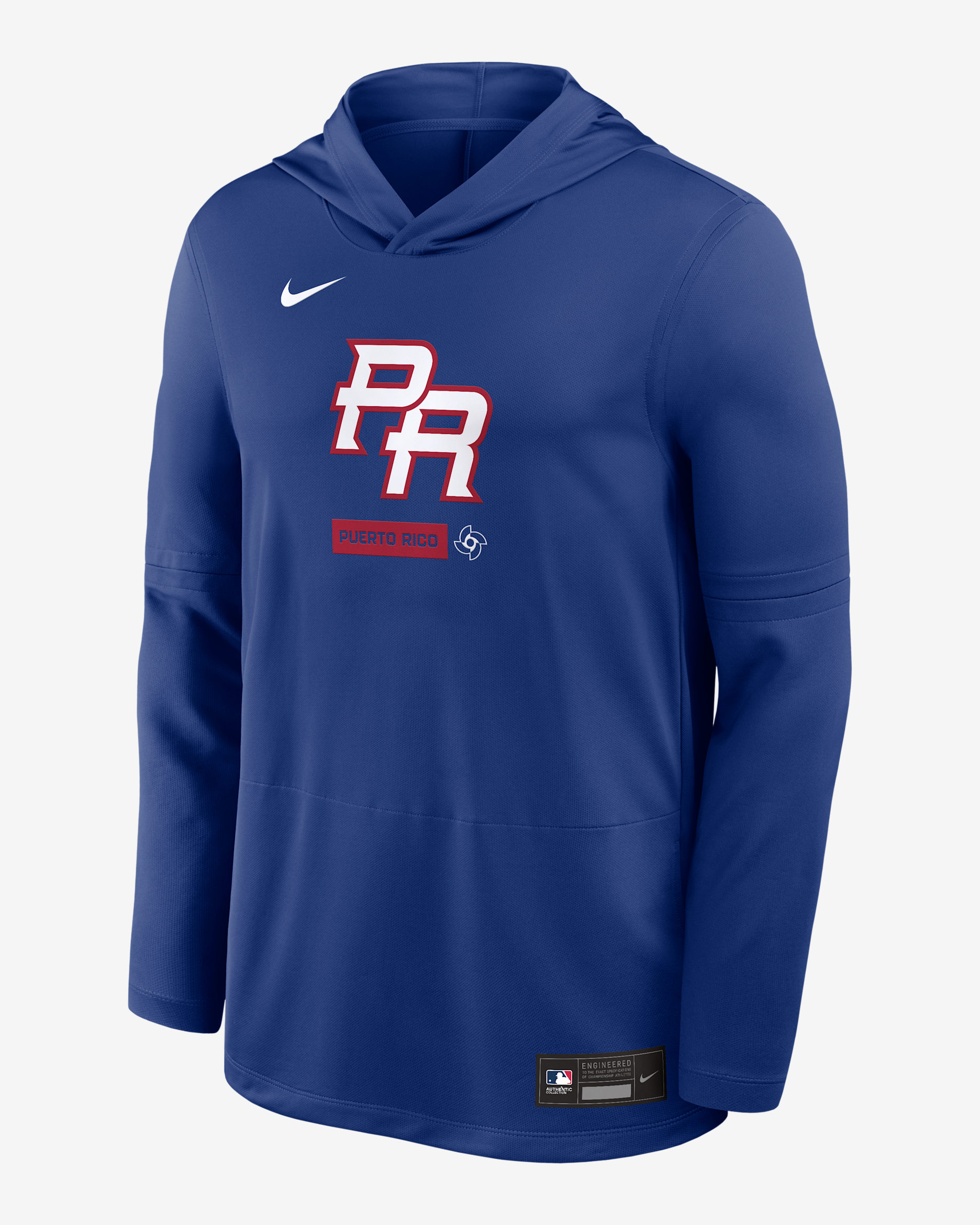 Puerto Rico National Baseball Team 2026 World Baseball Classic Men's Nike Dri-FIT Long-Sleeve Hooded Top - Royal