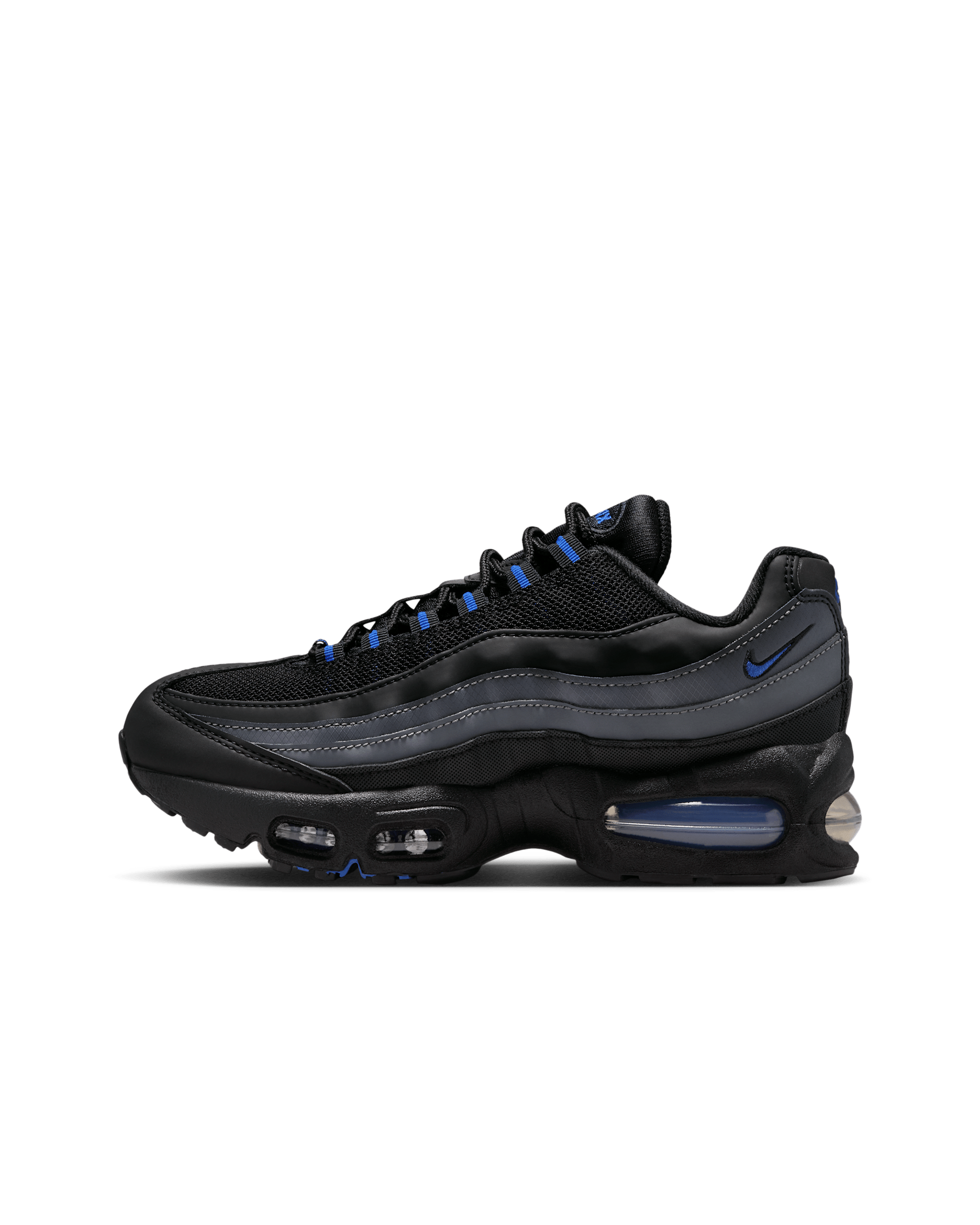 Nike Air Max 95 Older Kids' Shoes - Black/Black/Dark Grey/Game Royal