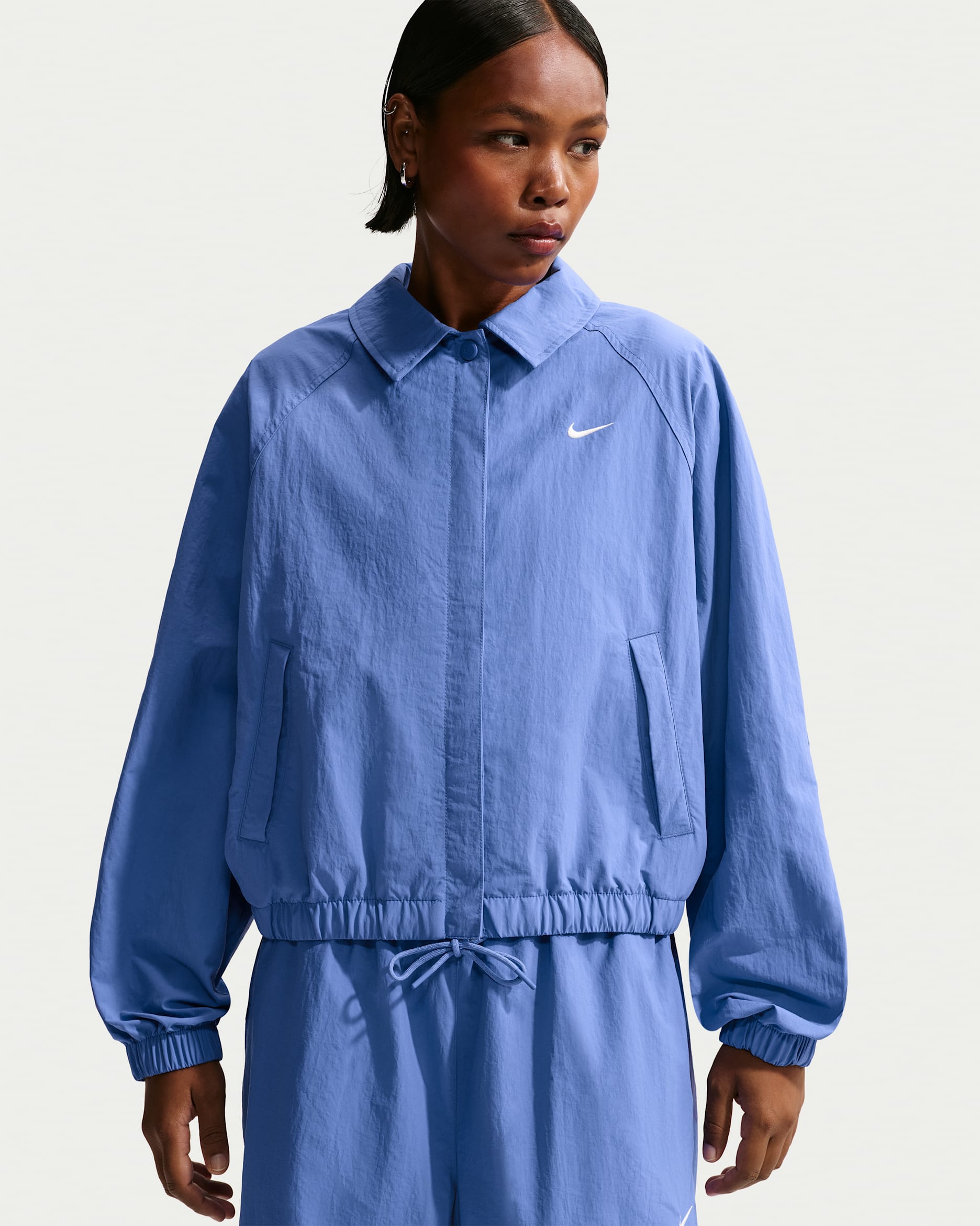 Chamarra de coach oversized para mujer Nike Sportswear - Azul medio claro/Vela