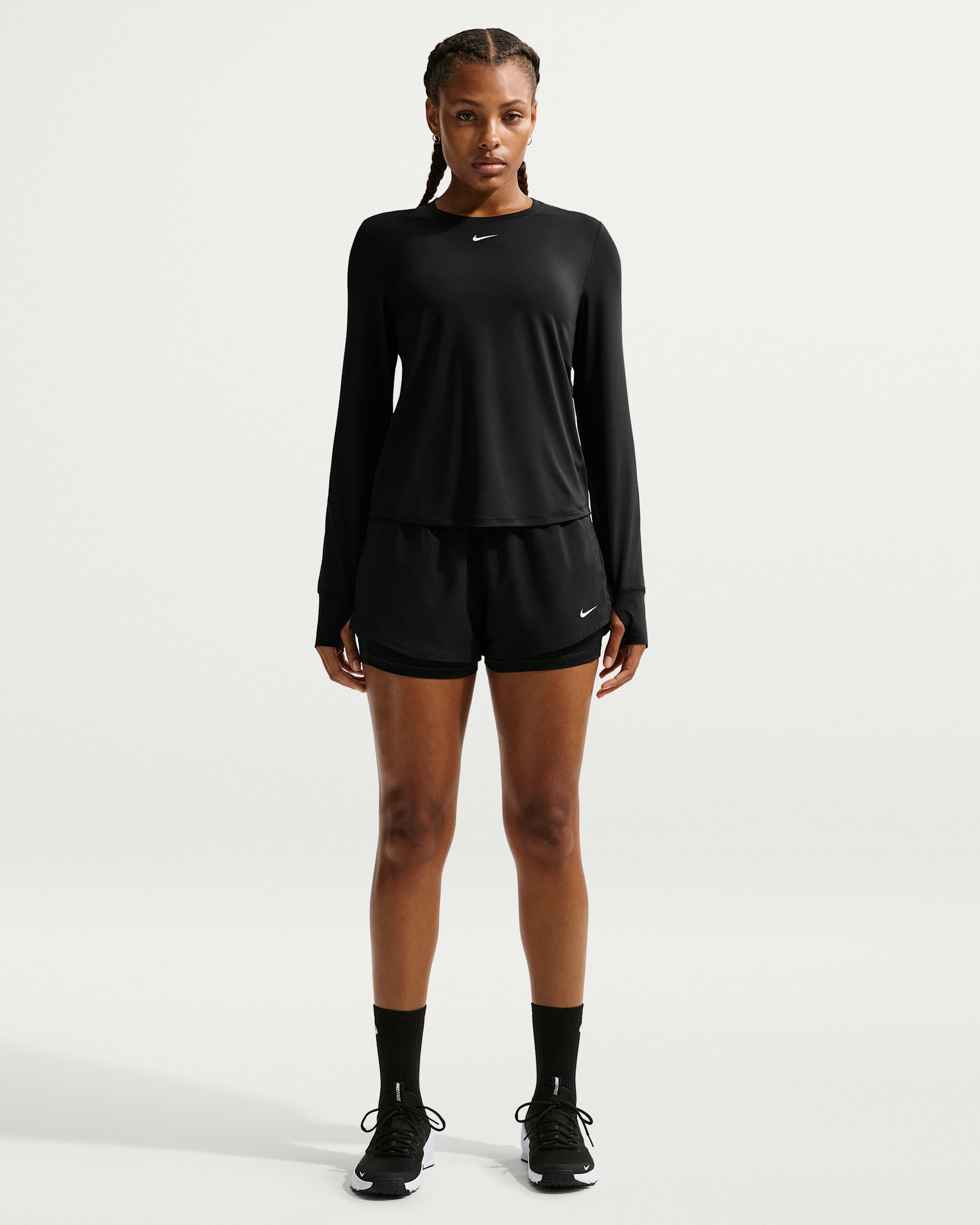 Nike One Women's Dri-FIT Mid-Rise 8cm (approx.) 2-in-1 Shorts - Black/White