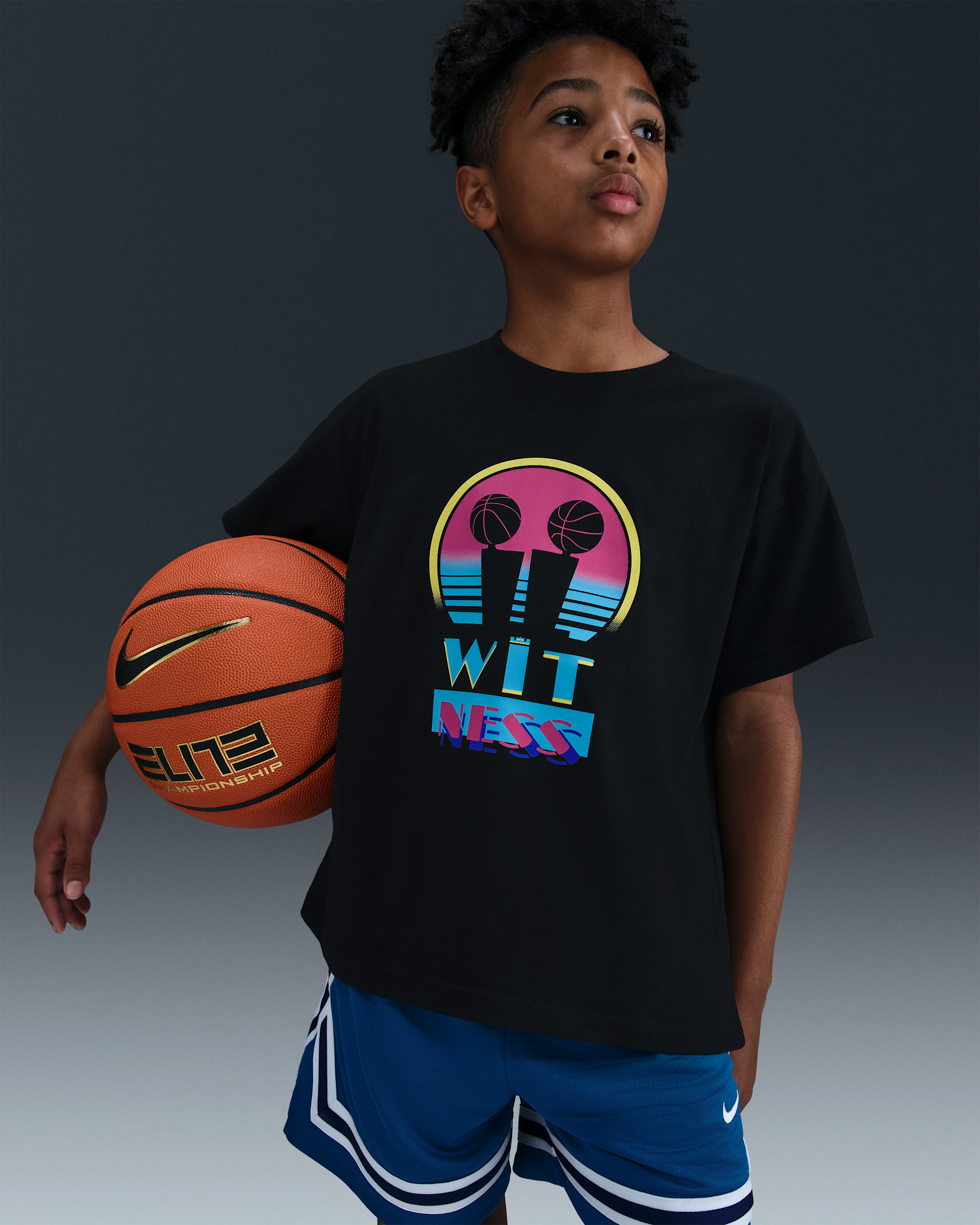 LeBron 'Miami Twice' Older Kids' Max90 Basketball T-Shirt - Black