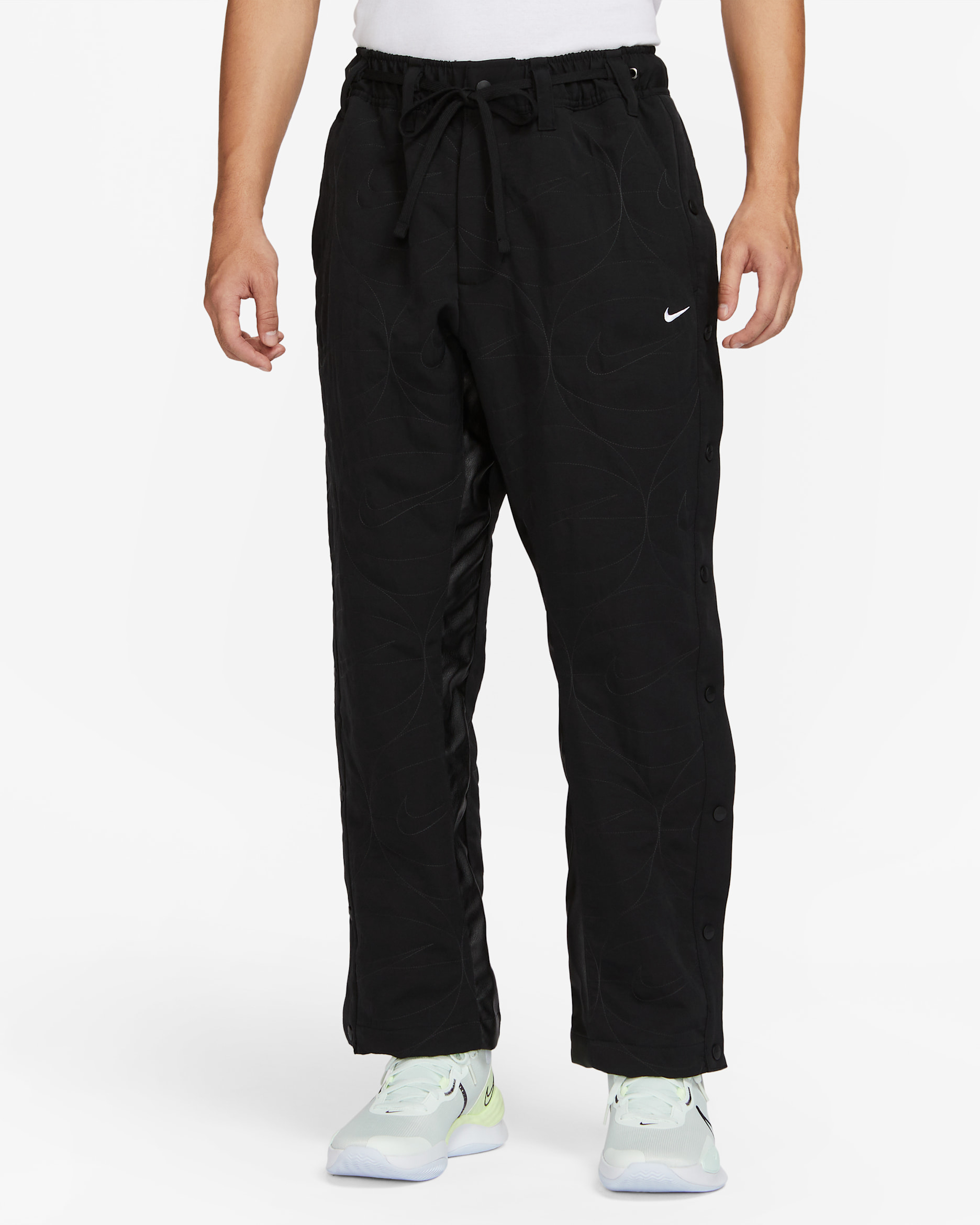 Nike Men's Woven Tearaway Basketball Trousers - Black/White