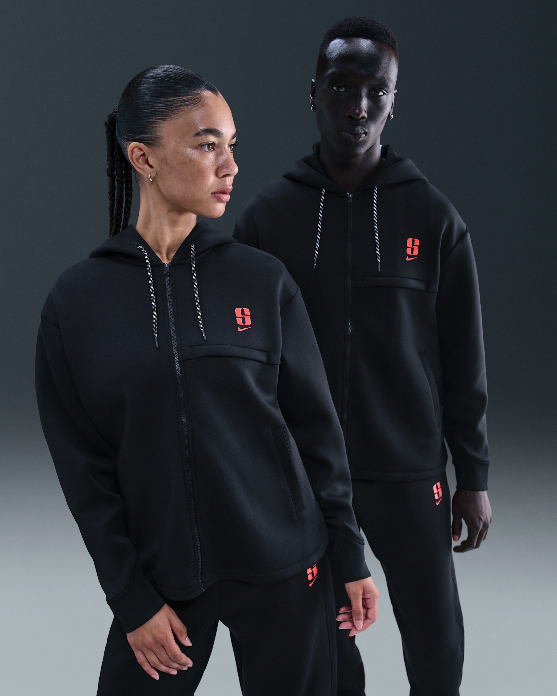 Sabrina Dri-FIT Loose Full-Zip Basketball Hoodie - Black/Purple Pulse/Magic Ember