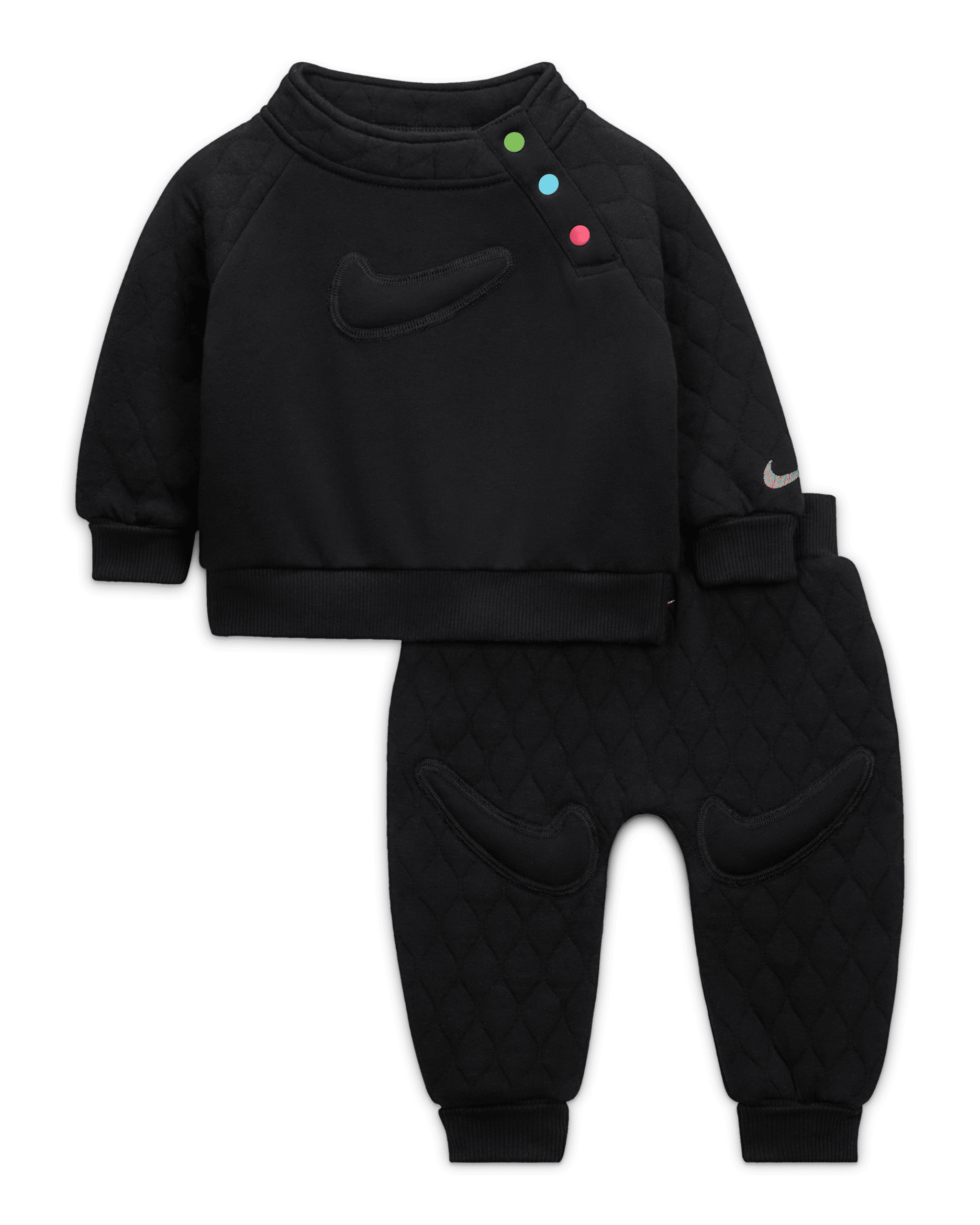 Nike Ready, Set! Conjunto de jogger de dos piezas para bebé (0-9 M) - Negro