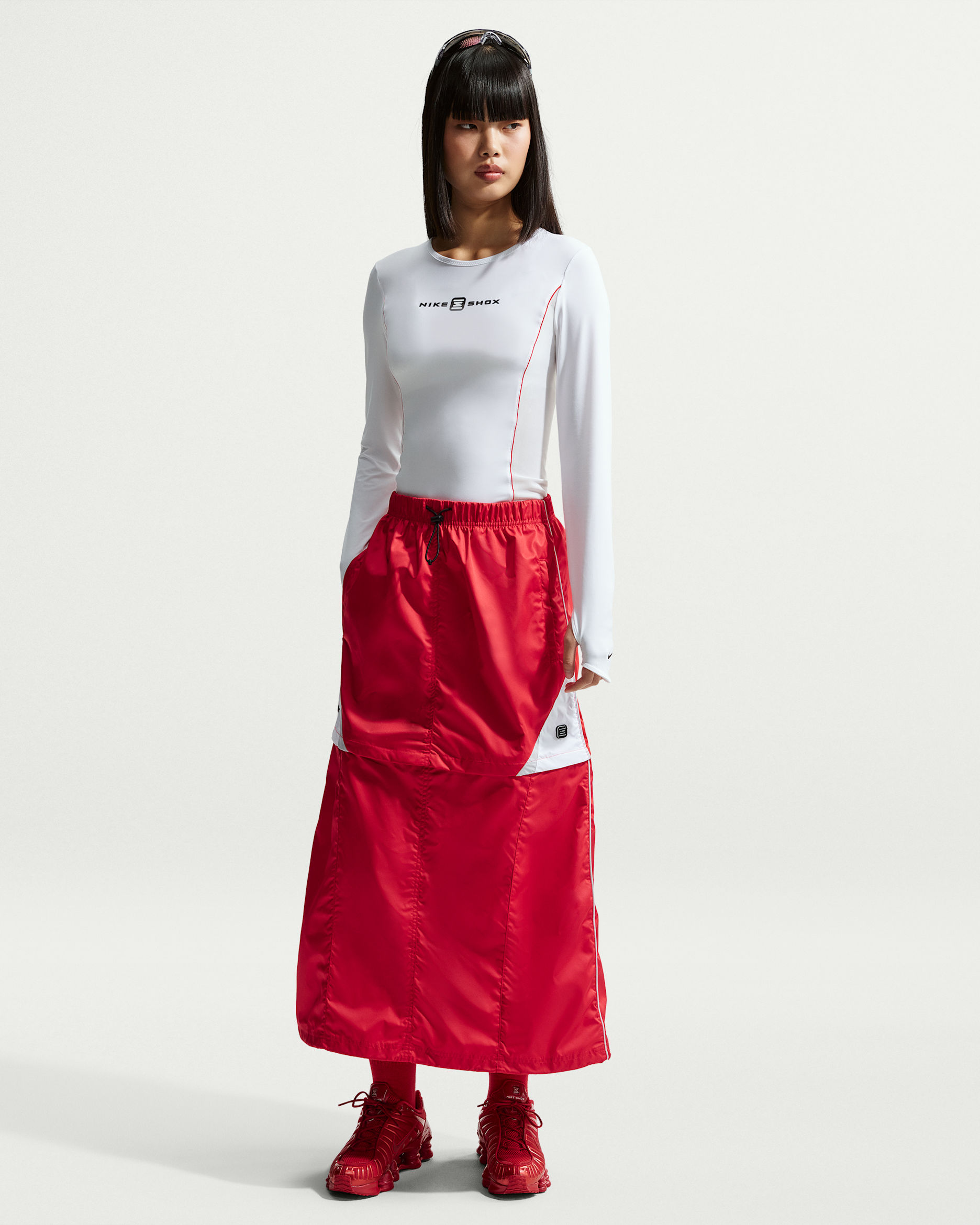 Nike Sportswear Shox Woman's Zip-Off Skirt - University Red/White/Grey Fog