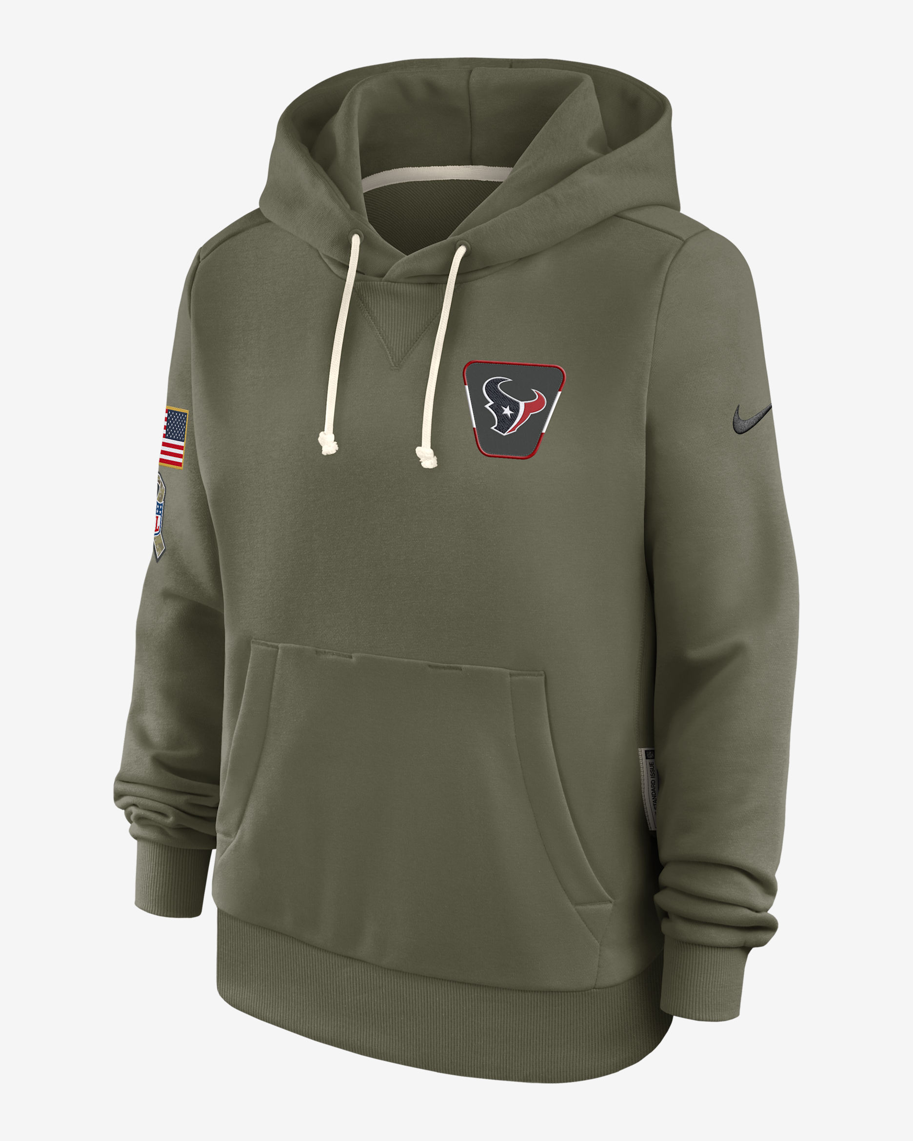 Houston Texans Salute to Service Sideline Women's Nike Dri-FIT NFL Pullover Hoodie - Olive