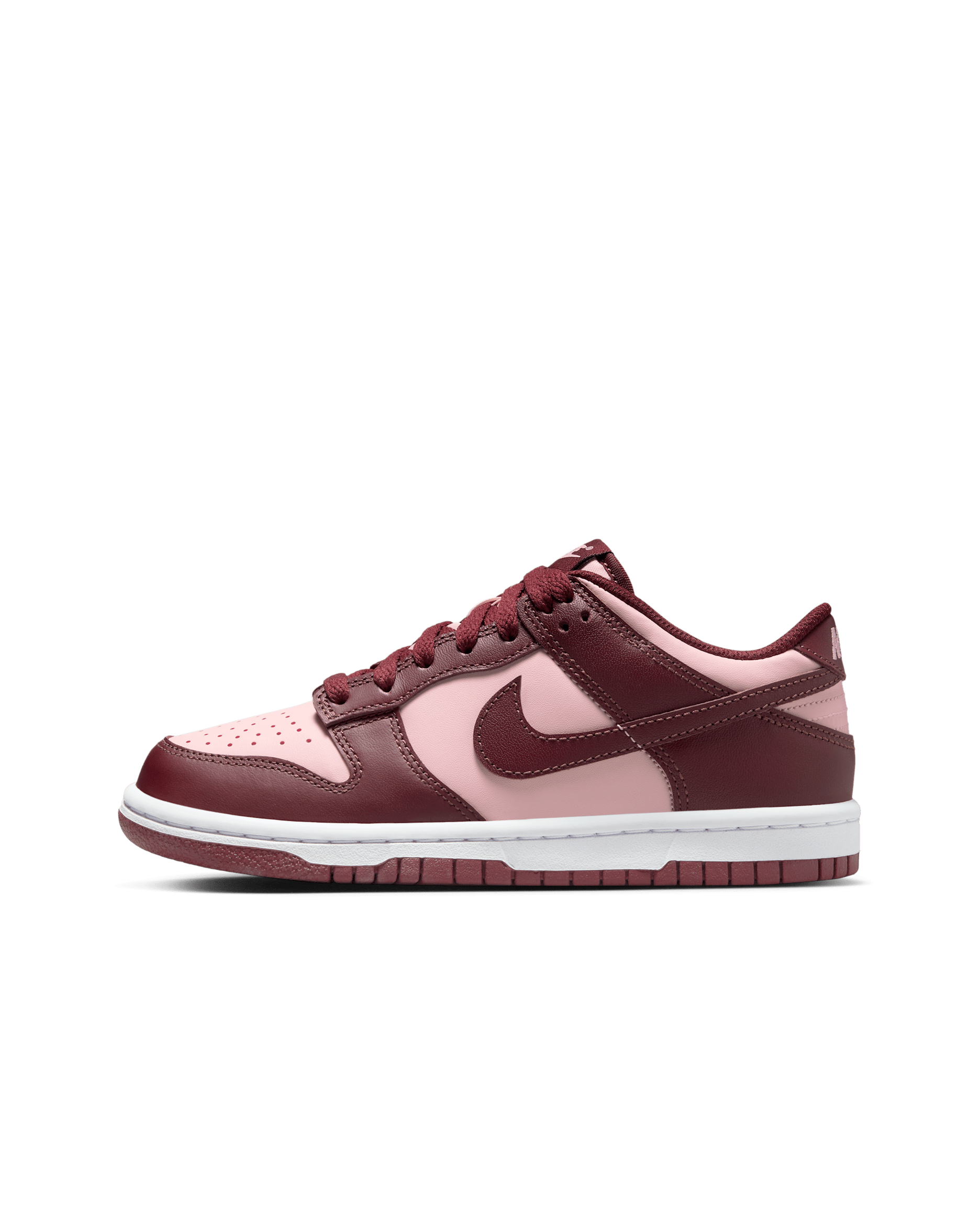 Nike Dunk Low Big Kids' Shoes - Dark Team Red/Echo Pink/White/Dark Team Red