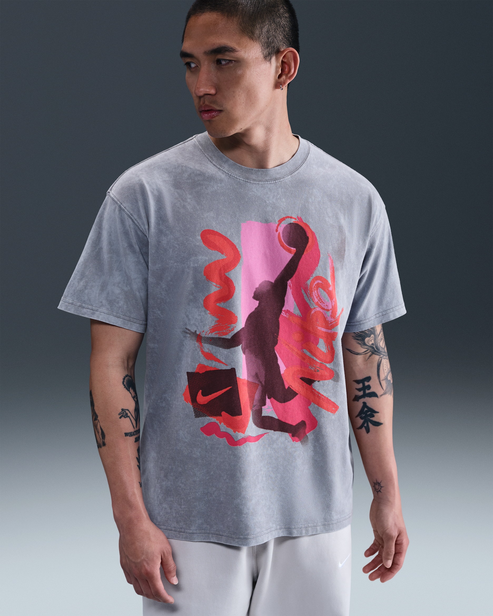 ナイキ メンズ マックス90 バスケットボール Tシャツ - クールグレー