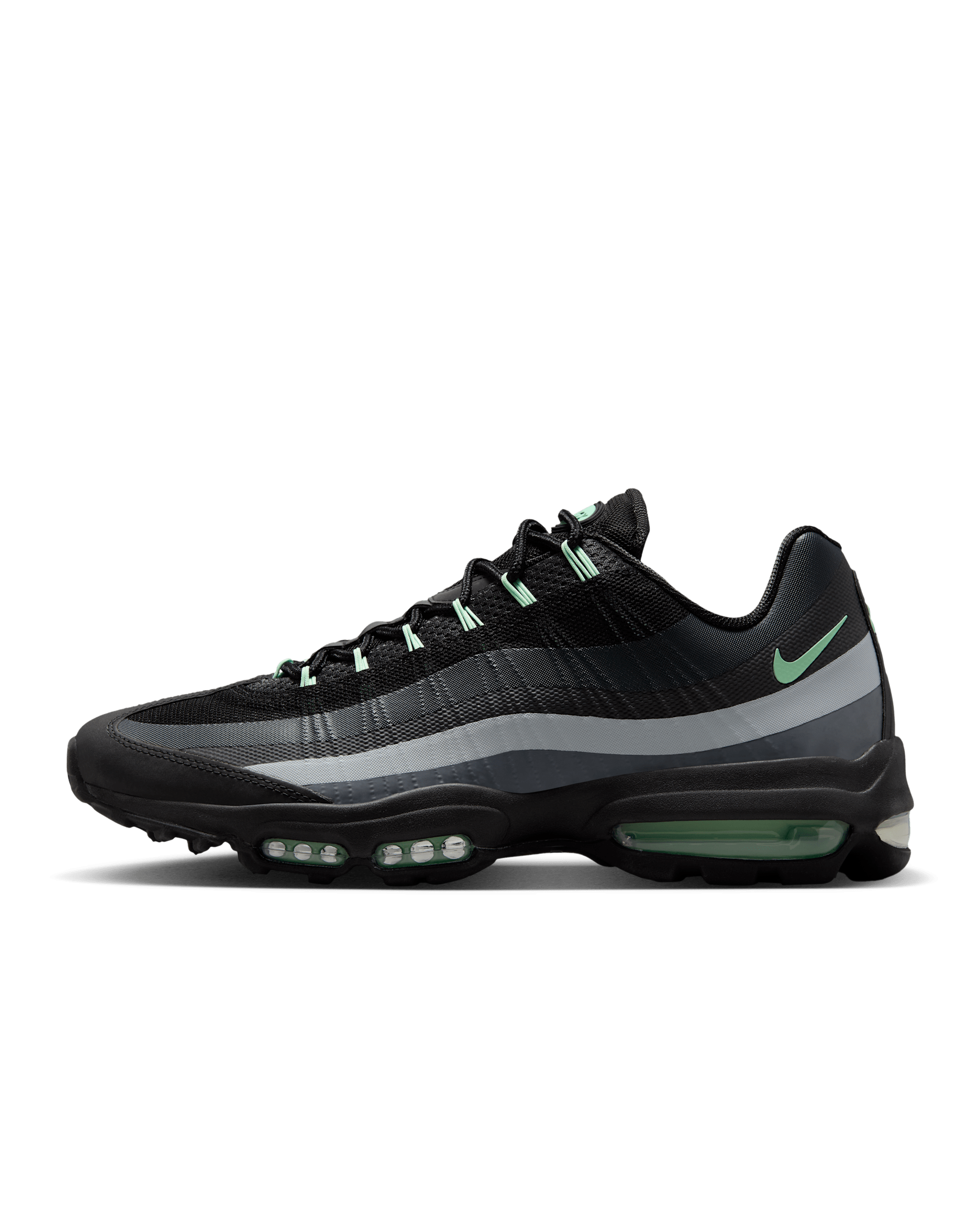 Nike Air Max 95 Ultra Shoes - Black/Anthracite/Cool Grey/Mint Foam