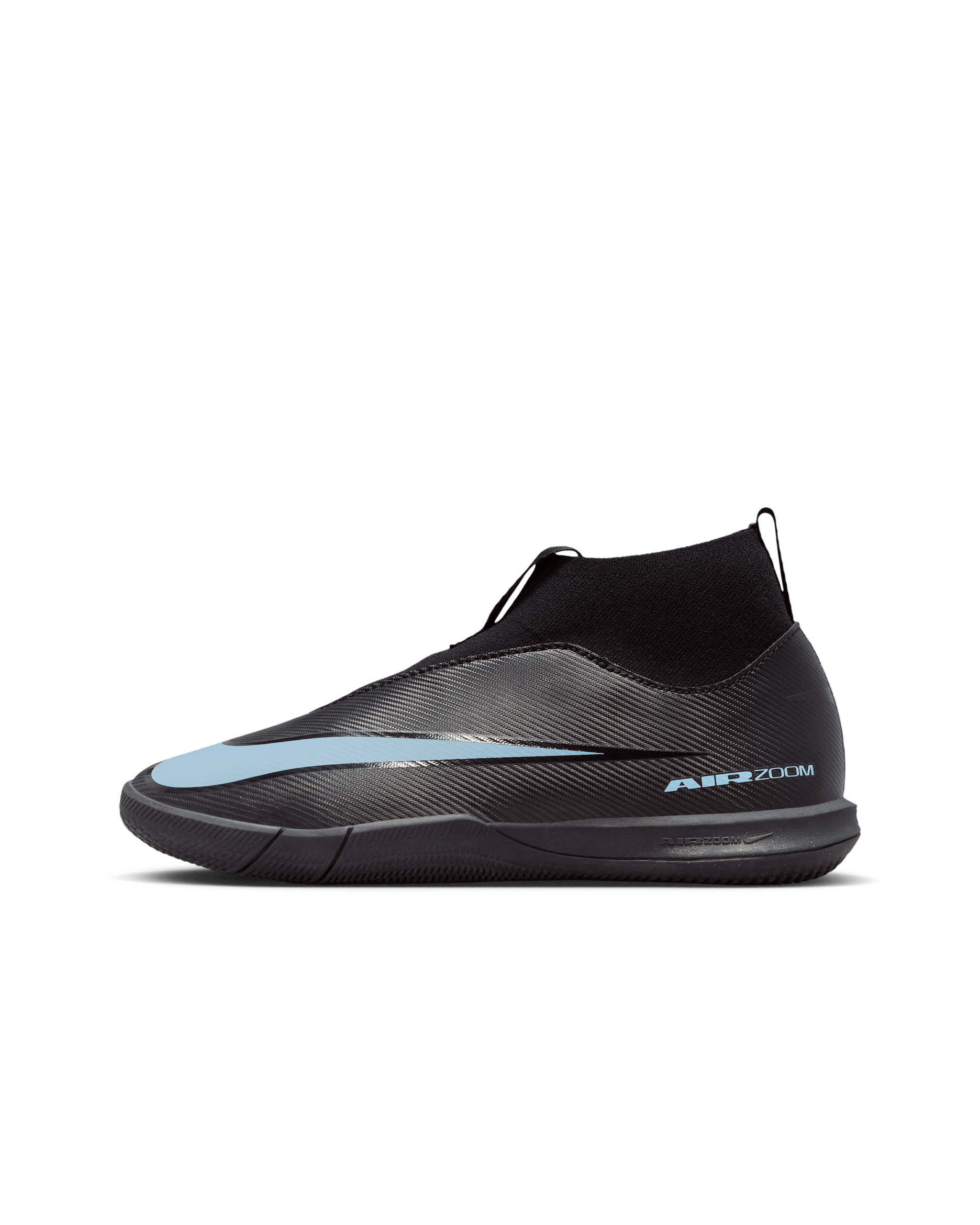 Nike Jr. Mercurial Superfly 10 Academy IC High-Top-Fußballschuh (jüngere/ältere Kinder) - Schwarz/Ice Blue