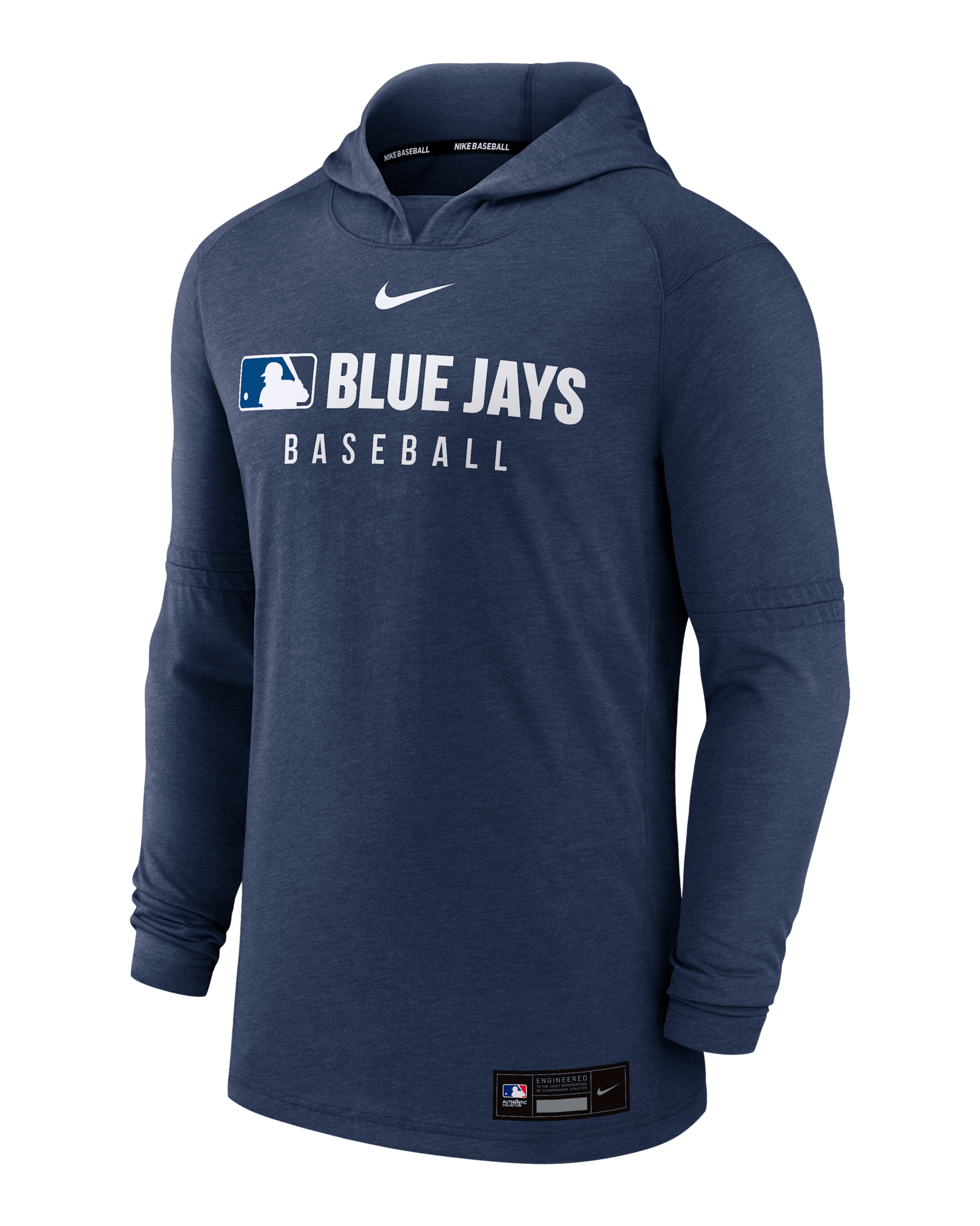 Toronto Blue Jays Authentic Collection Men's Nike Dri-FIT MLB Pullover Hoodie - Navy Heather