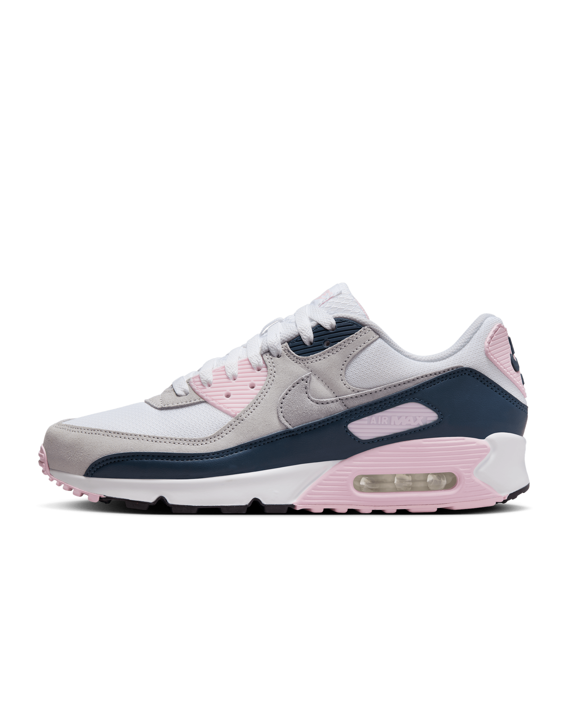 Nike Air Max 90 Men's Shoes - White/Pink Foam/Armoury Navy/Wolf Grey