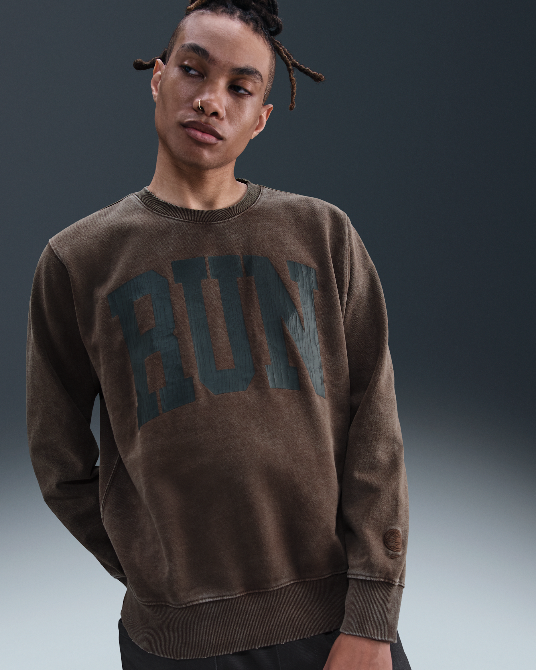 Nike Sportswear Men's French Terry Crew - Baroque Brown