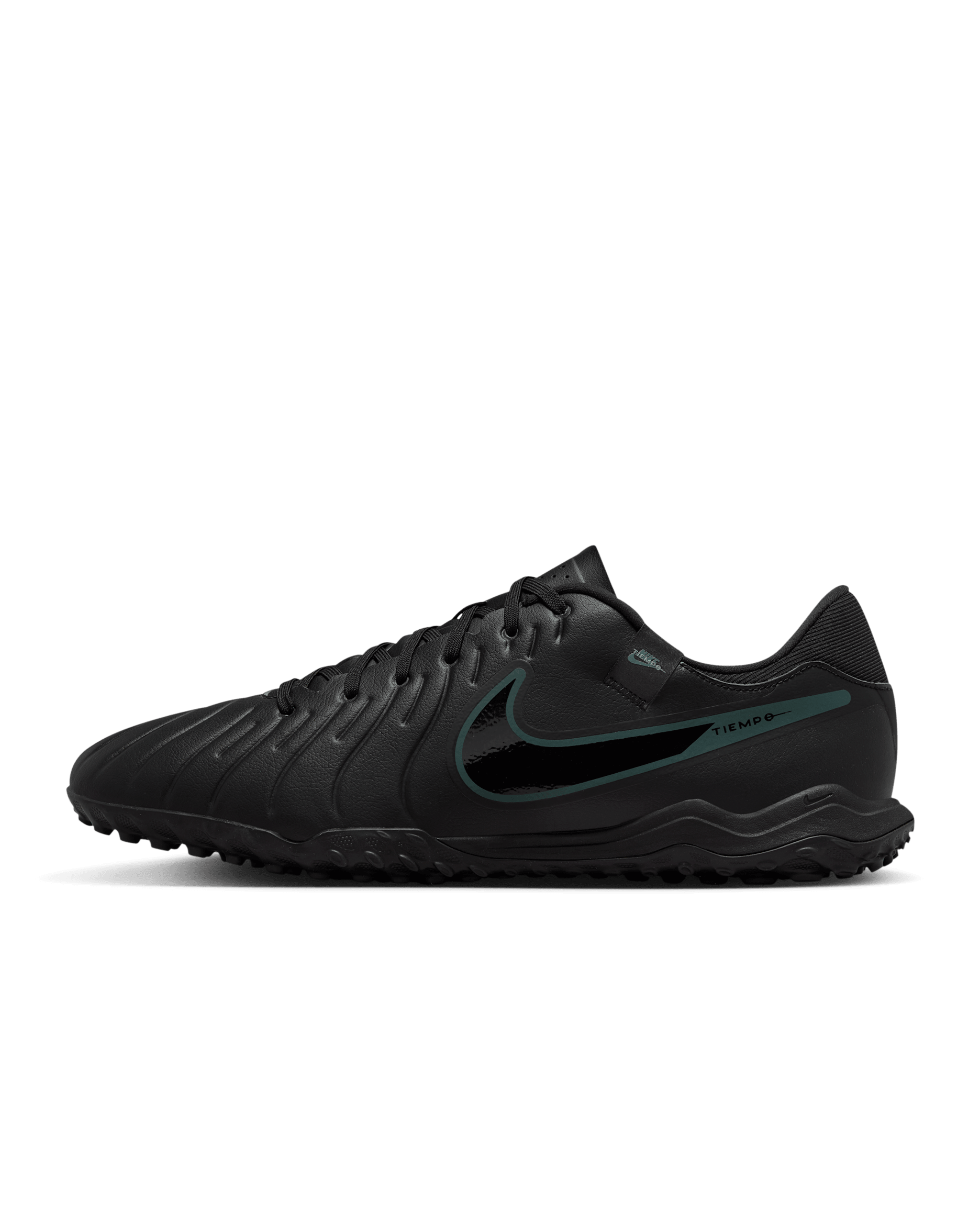 รองเท้าฟุตบอลไม่หุ้มข้อสำหรับพื้นสนามหญ้าเทียมสั้น Nike Tiempo Legend 10 Academy - ดำ/Deep Jungle/ดำ