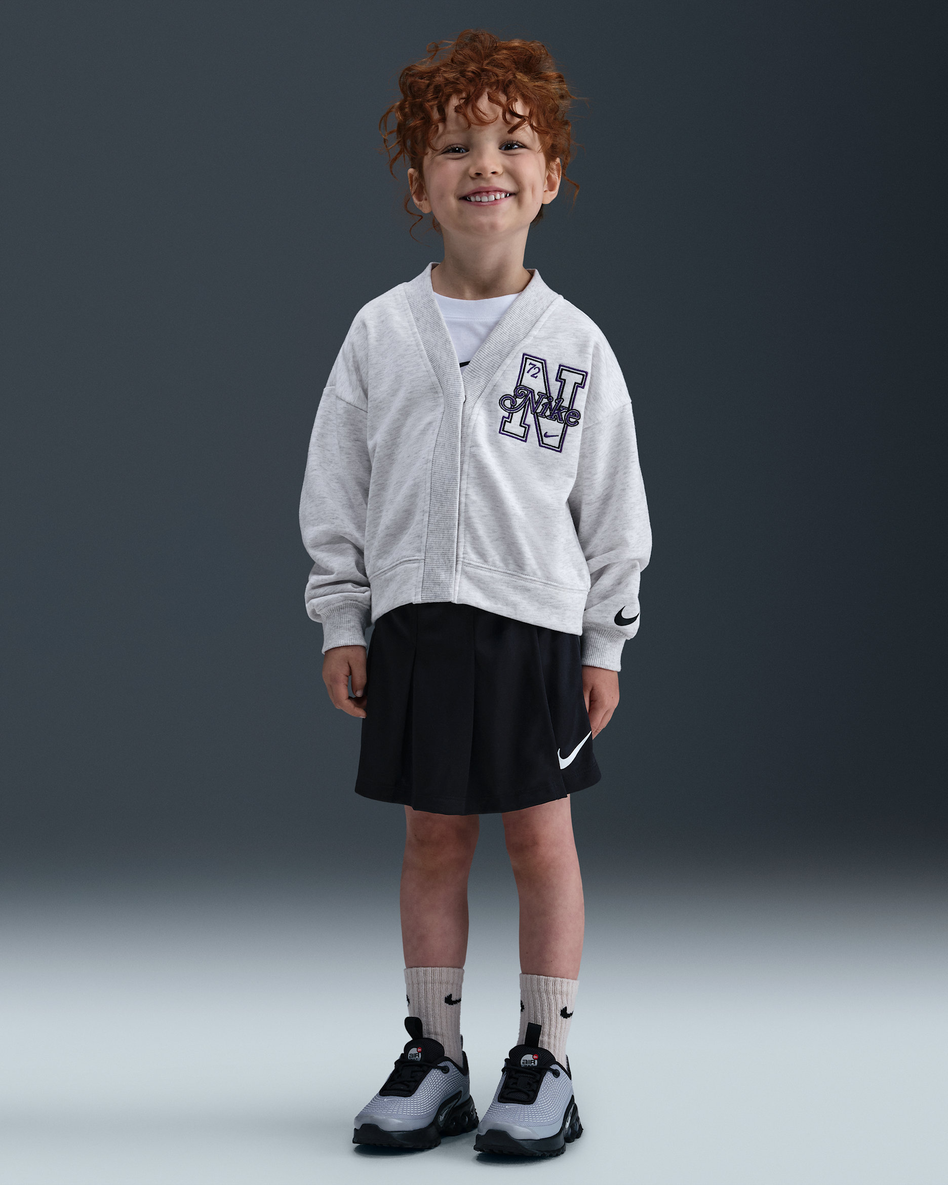 Conjunto de skort de dos piezas para niños talla pequeña Nike Varsity Prep - Negro