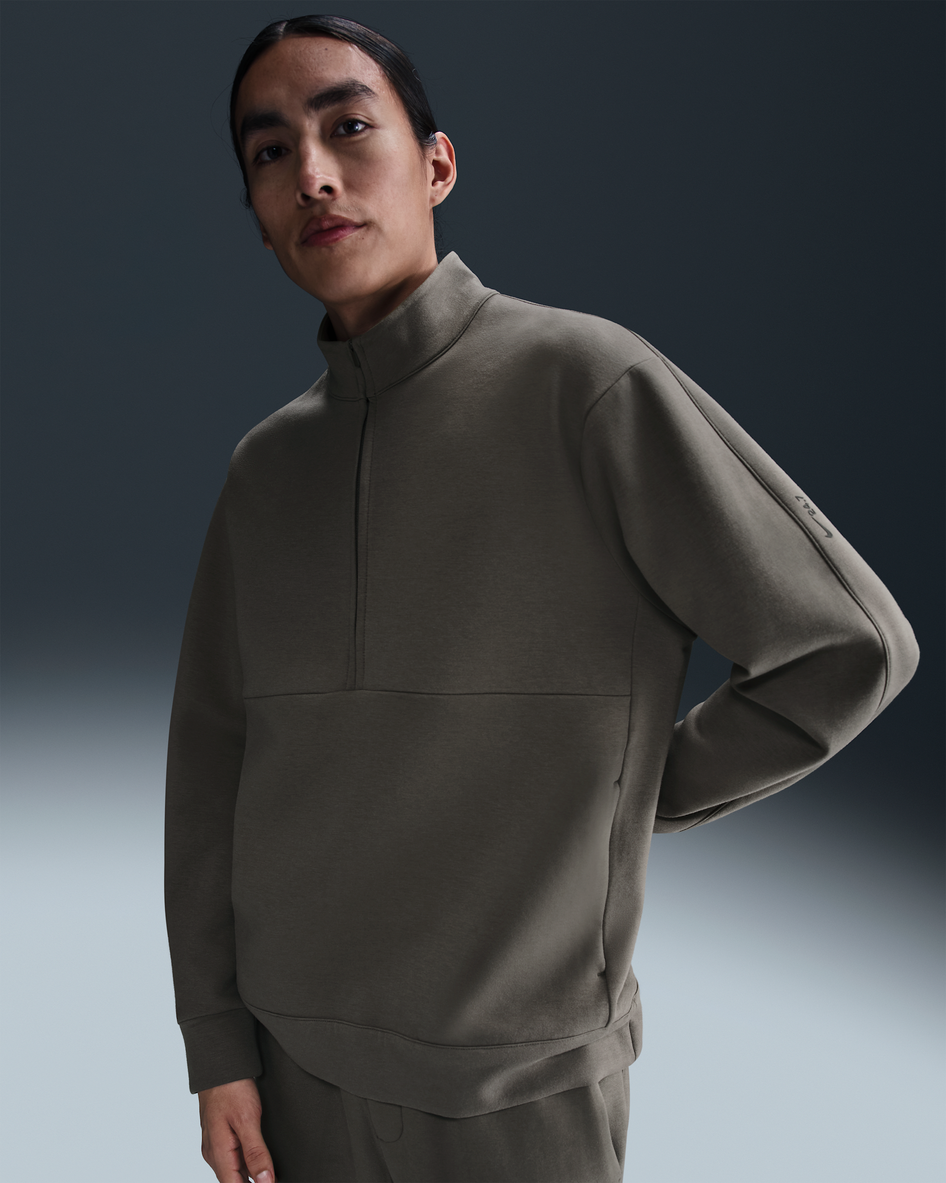 Nike 24.7 ImpossiblySoft Men's Dri-FIT 1/2-Zip Top - Cave Stone/Medium Ash