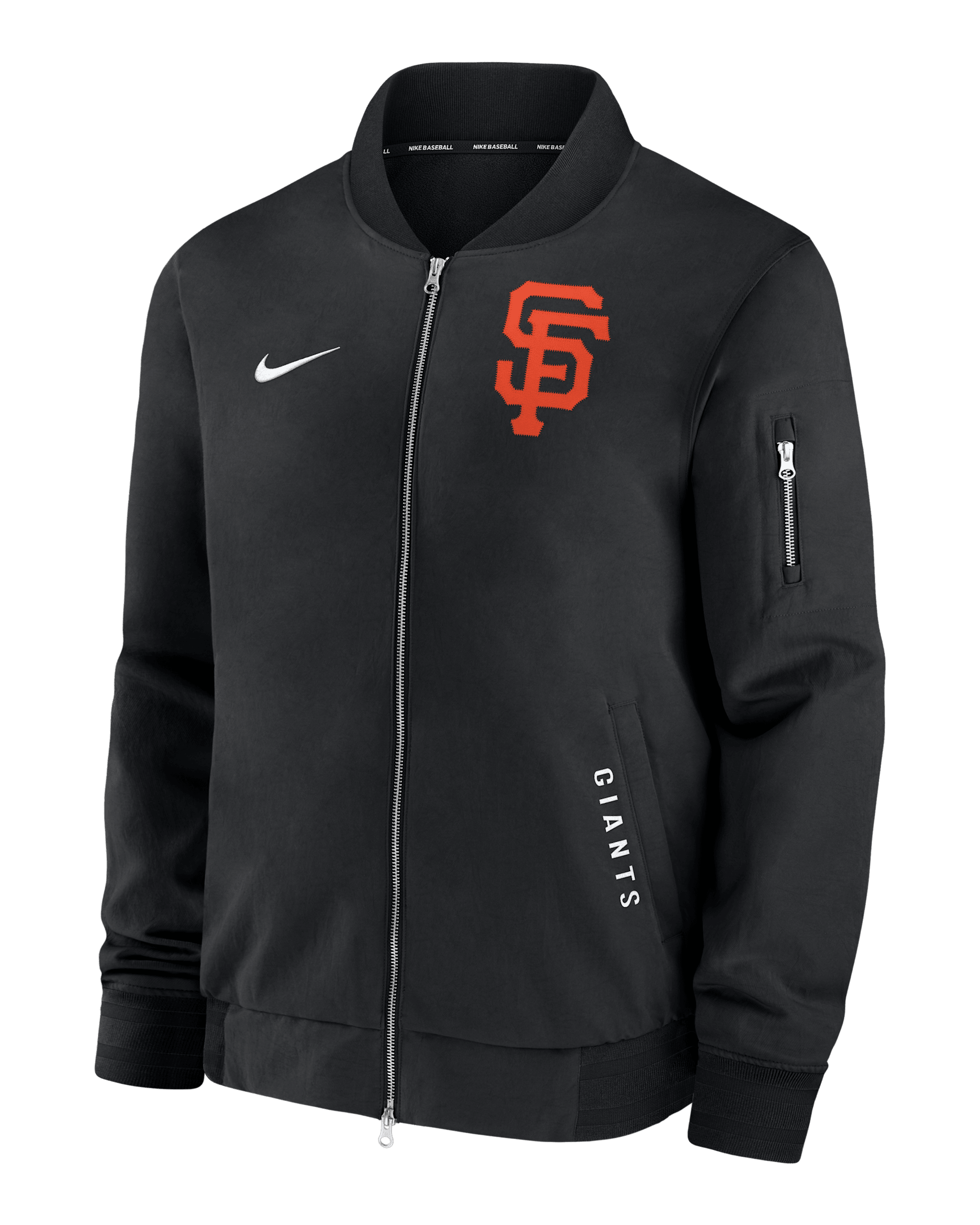 San Francisco Giants Authentic Collection Dugout Men's Nike MLB Full-Zip Bomber Jacket - Black