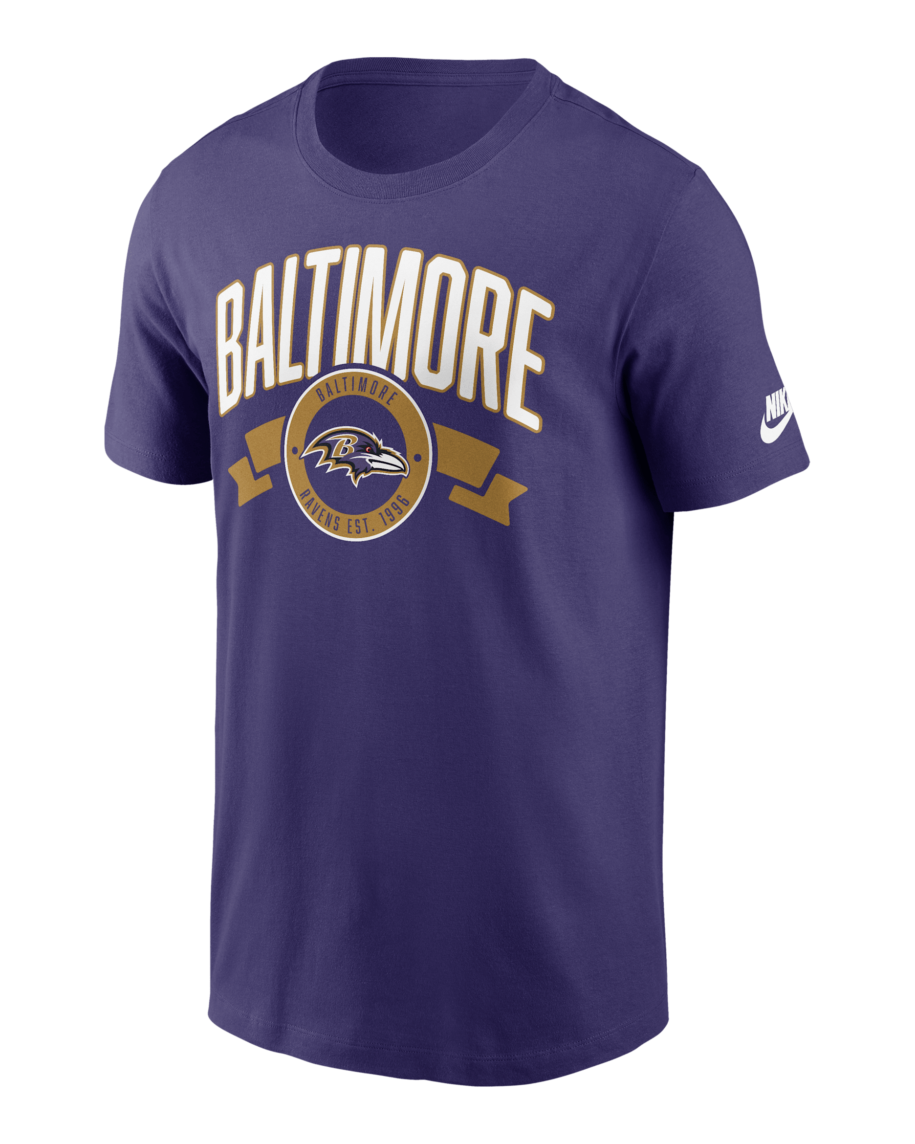 Baltimore Ravens Rewind Front And Back Hit Essential Men's Nike NFL T-Shirt - Purple