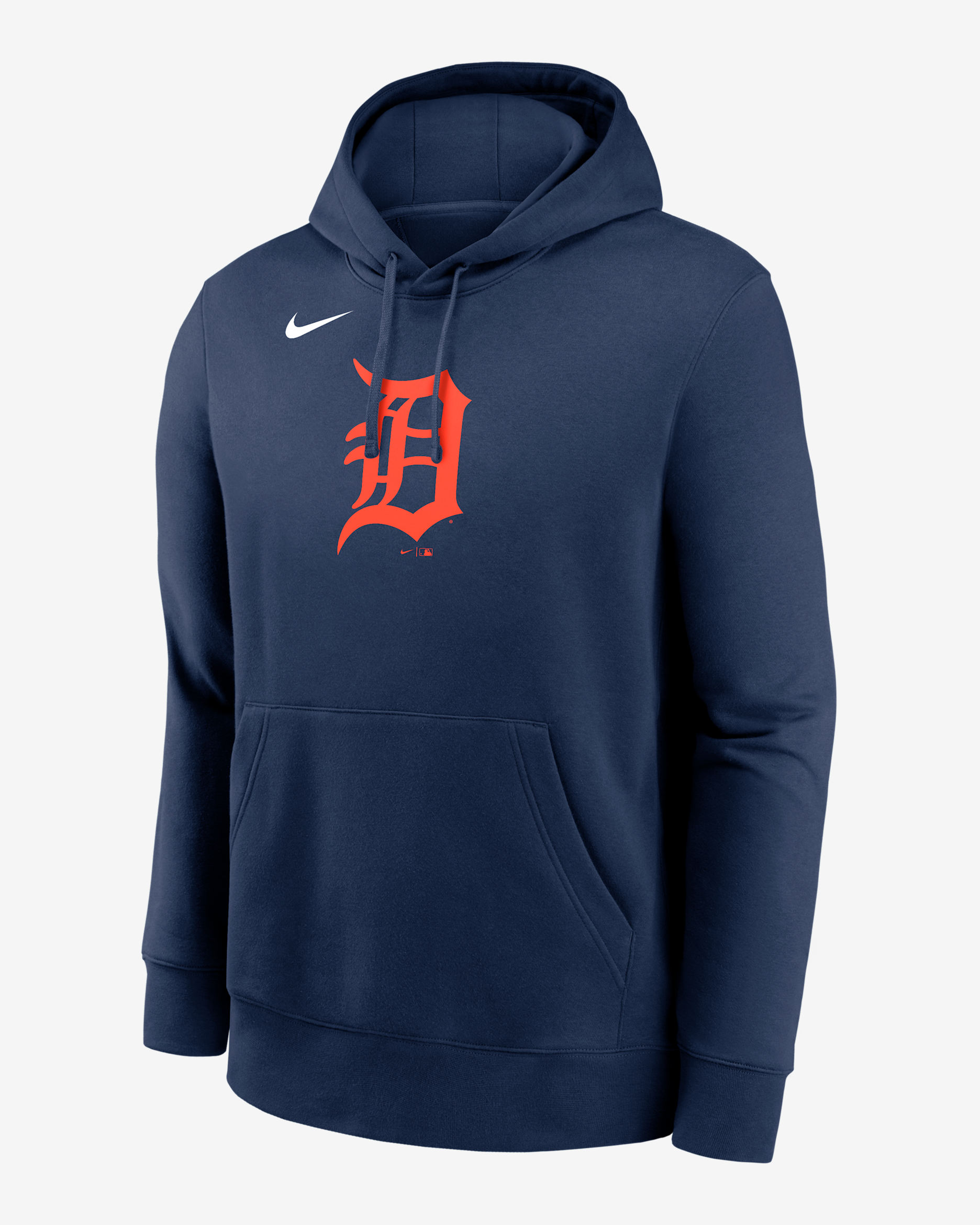 Detroit Tigers Logo Club Men's Nike MLB Pullover Hoodie - Midnight Navy