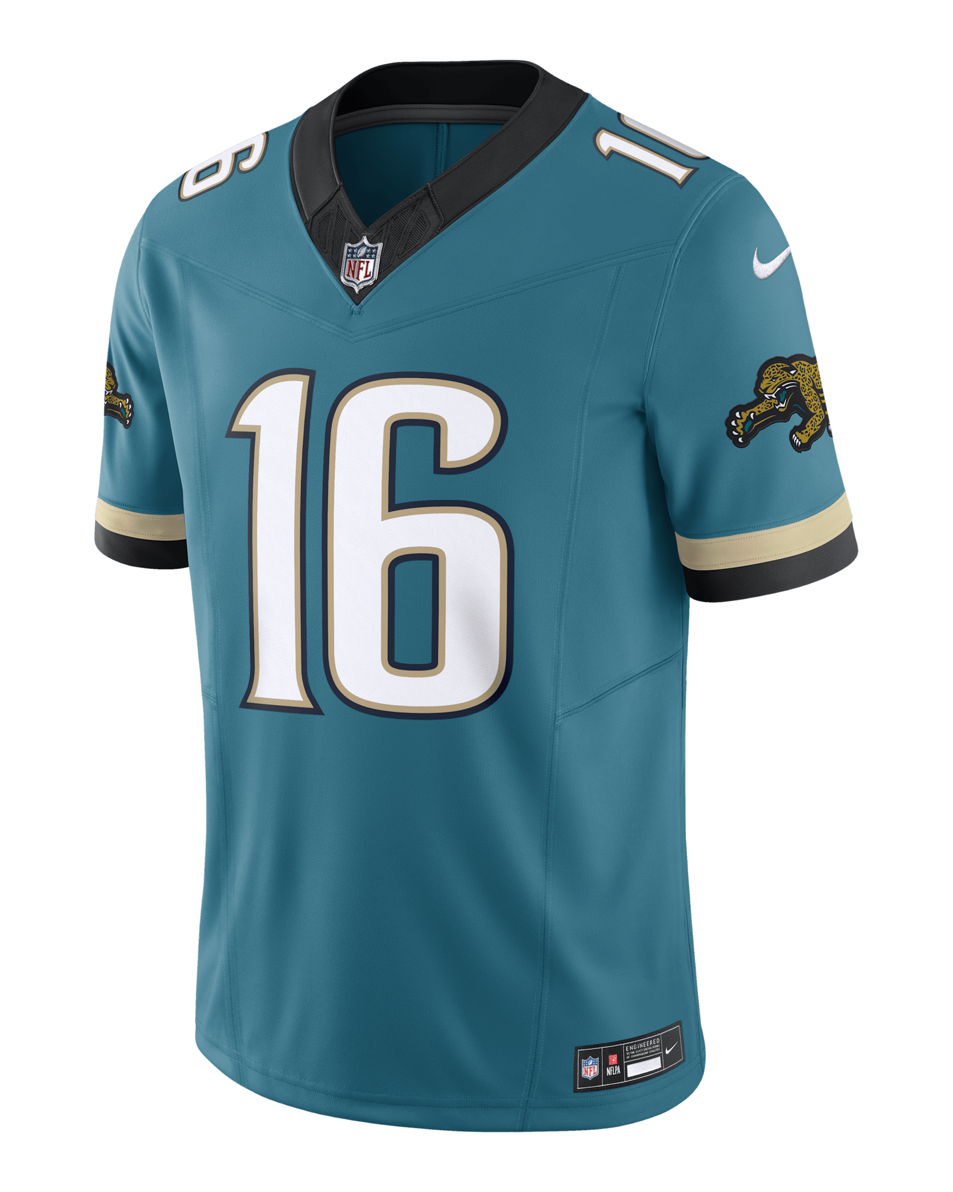 thumbnail image 2 of Custom Sewn Trevor Lawrence Jacksonville Jaguars Teal Jersey - Stitched Letters & Numbers 2 of 6