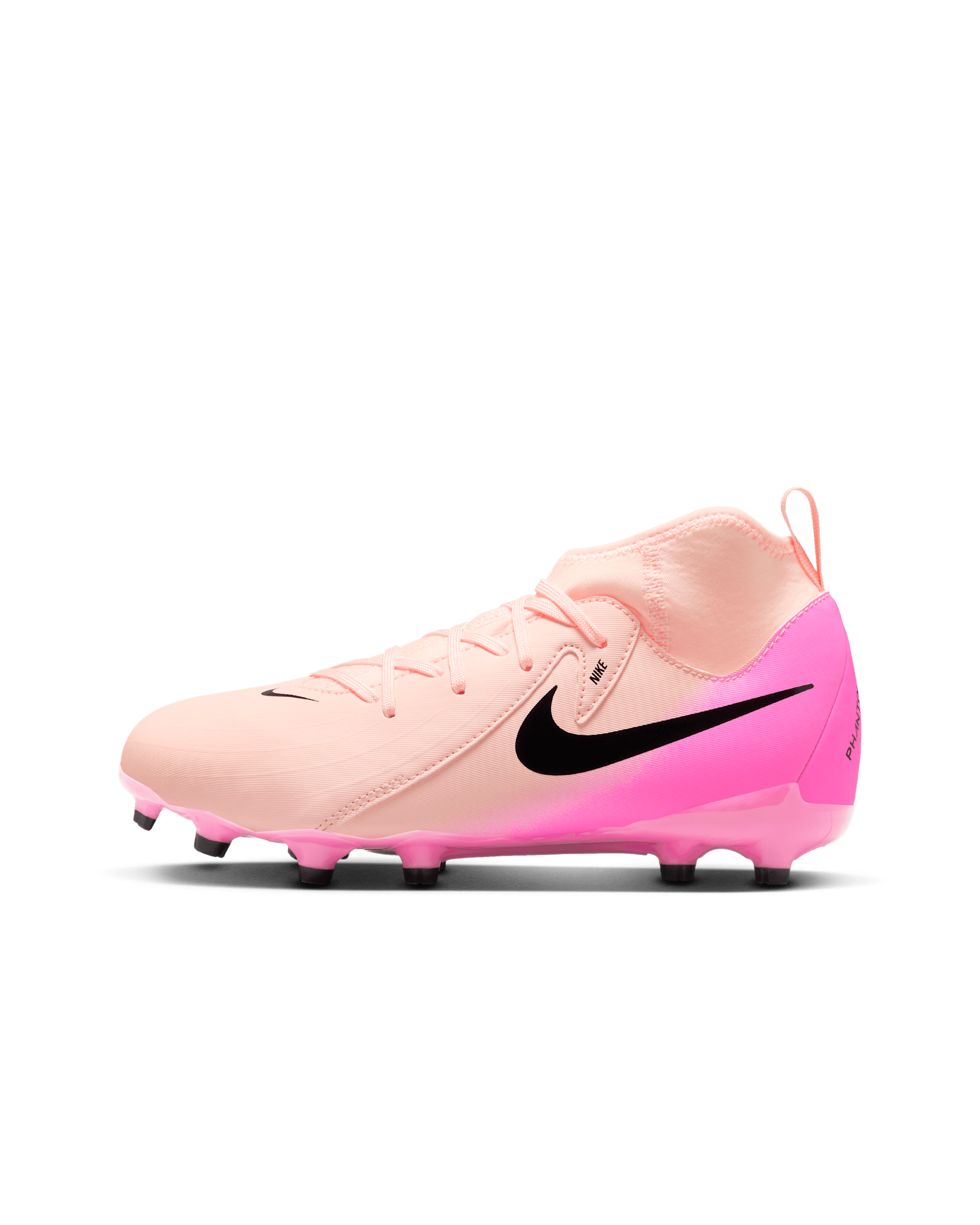 ナイキ ジュニア ファントム ルナ 2 アカデミー キッズ マルチグラウンド ハイカット サッカースパイク - クリムゾンティント/ピンクブラスト/ブラック
