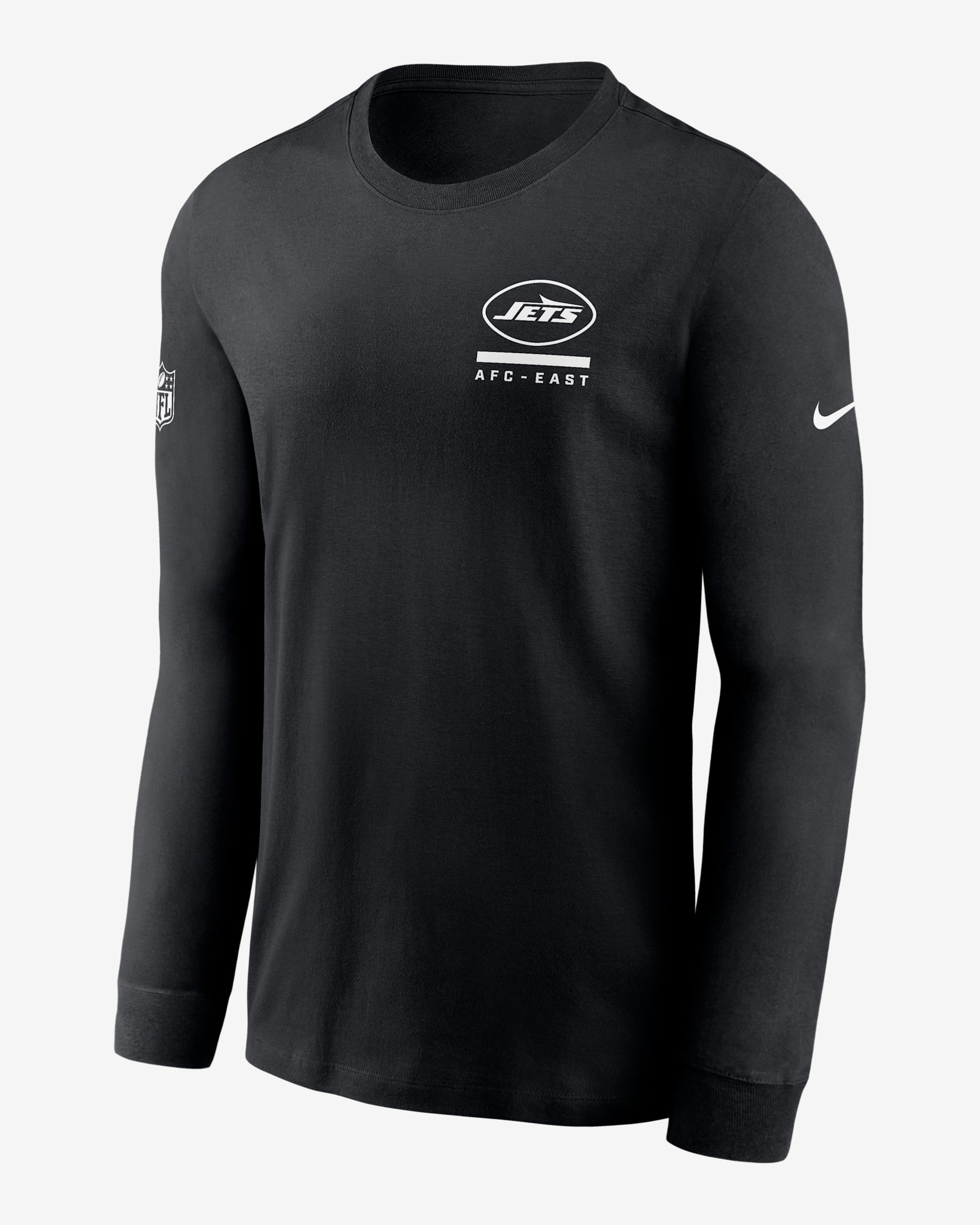 New York Jets Sideline Team Issue Men's Nike Dri-FIT NFL Long-Sleeve T-Shirt - Black