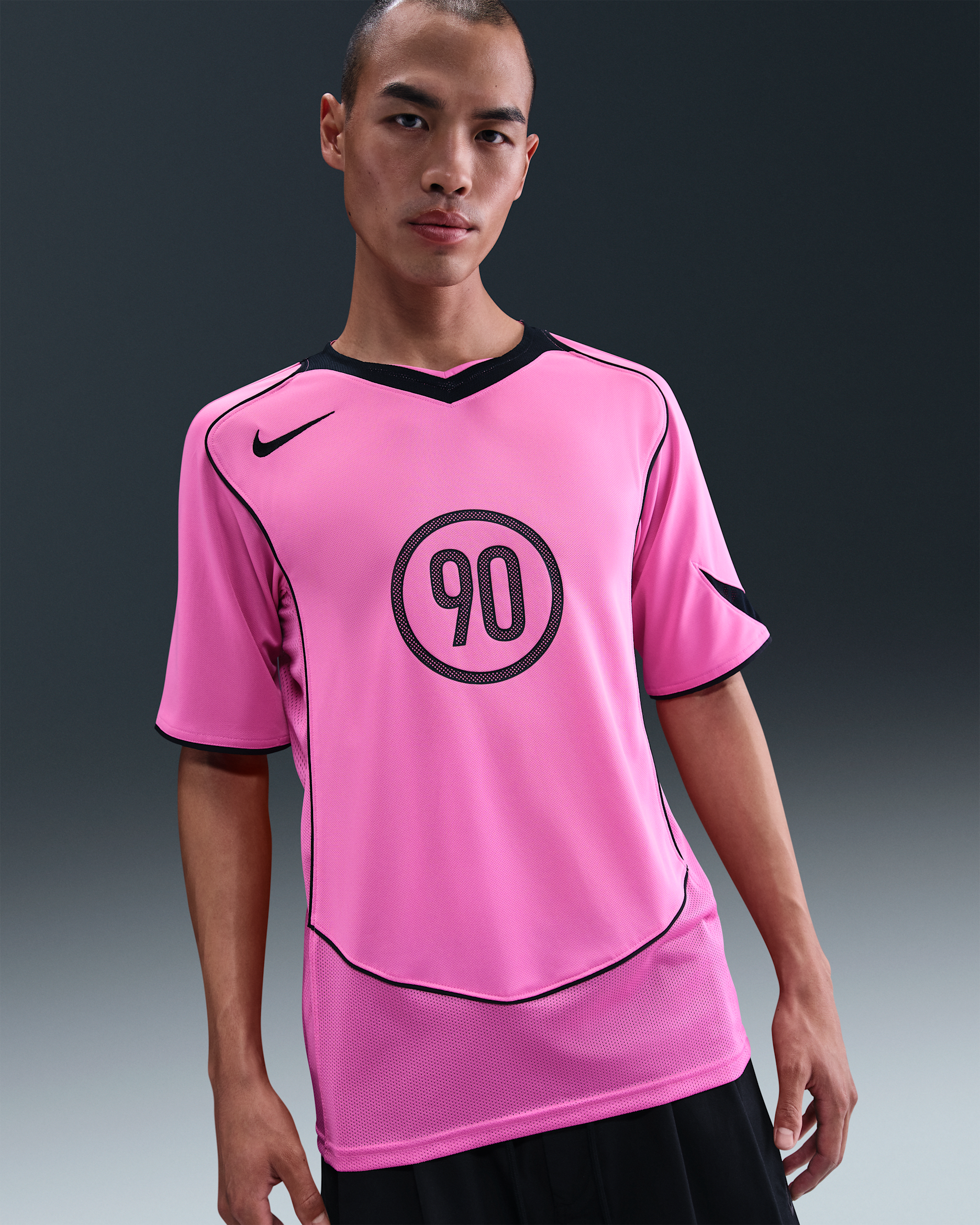 Nike Total 90 Men's Dri-FIT Short-Sleeve Football Top - Playful Pink/Black/Black/Black