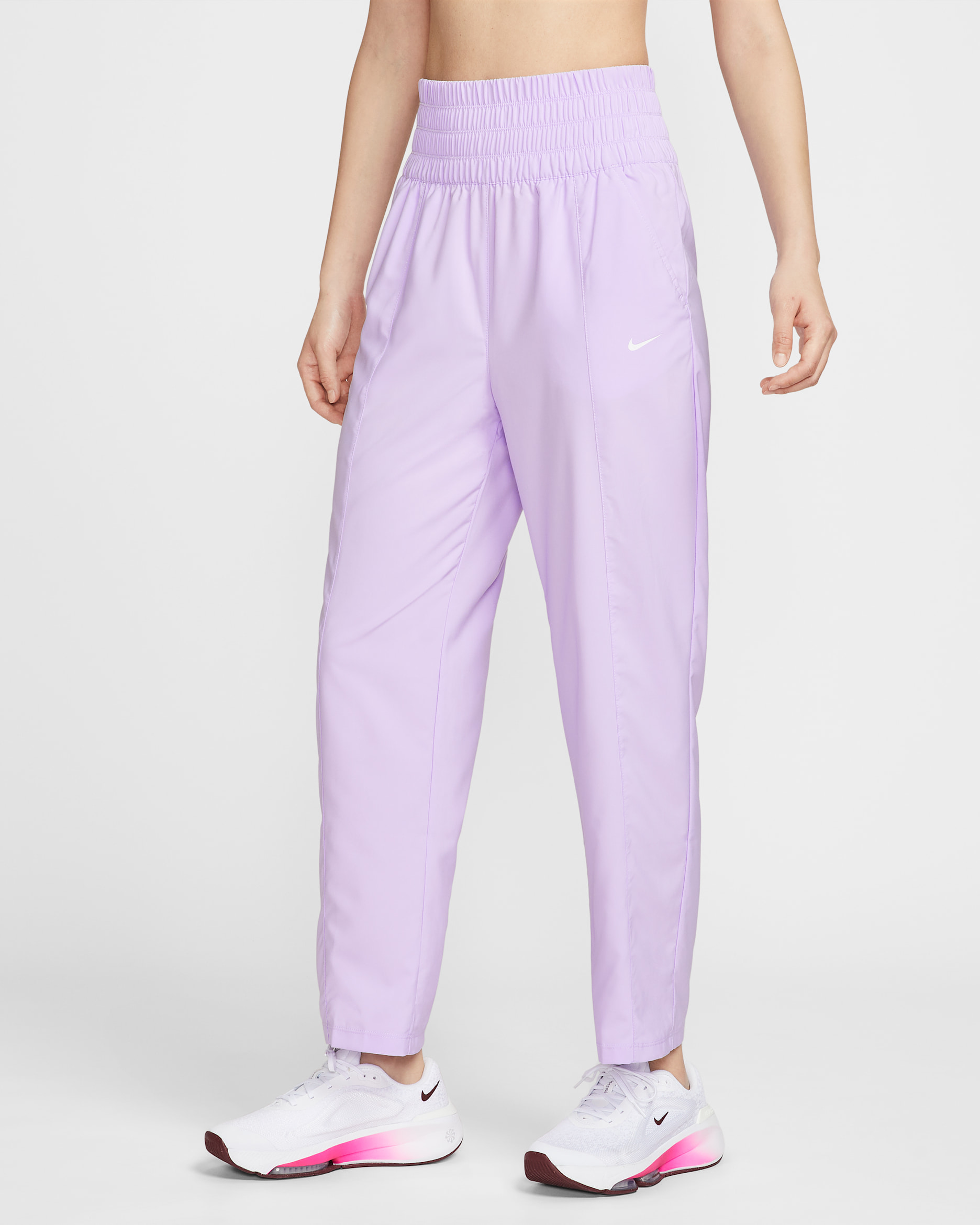 Nike Dri-FIT One Women's Ultra High-Waisted Trousers - Lilac Bloom/White