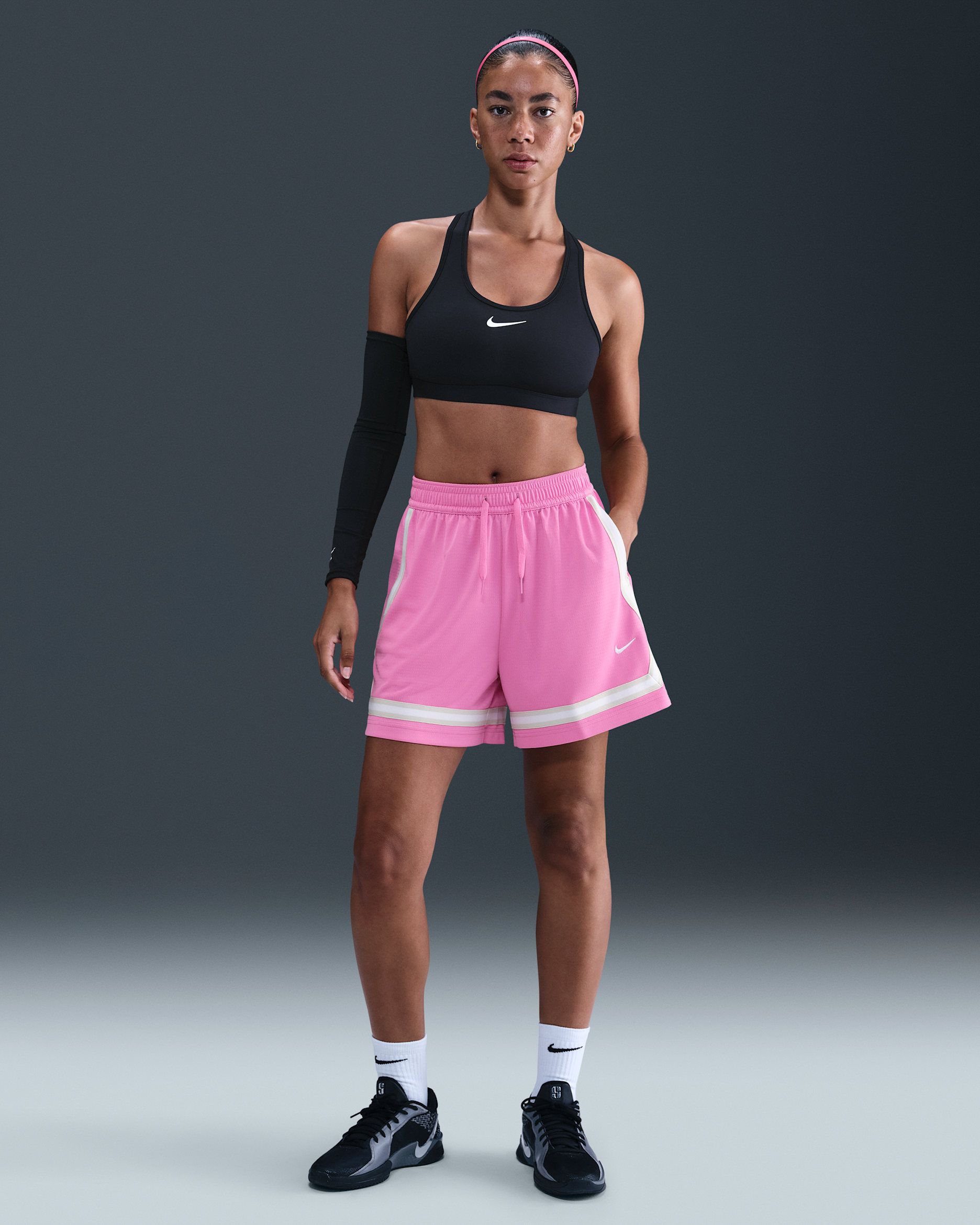 Nike Crossover Women's Dri-FIT 5" Basketball Shorts - Playful Pink/Light Bone/White