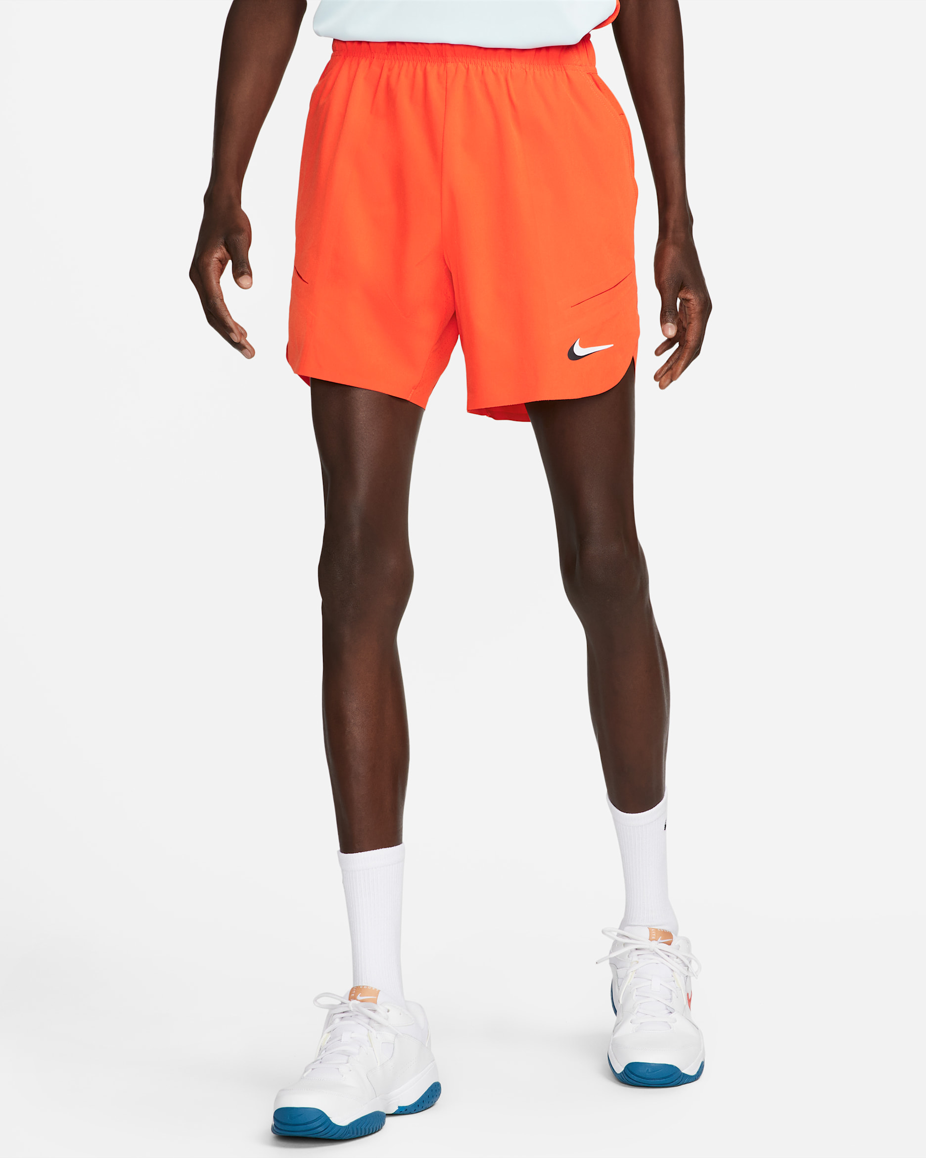 NikeCourt Dri-FIT ADV Slam Men's 7" Tennis Shorts - Team Orange/White