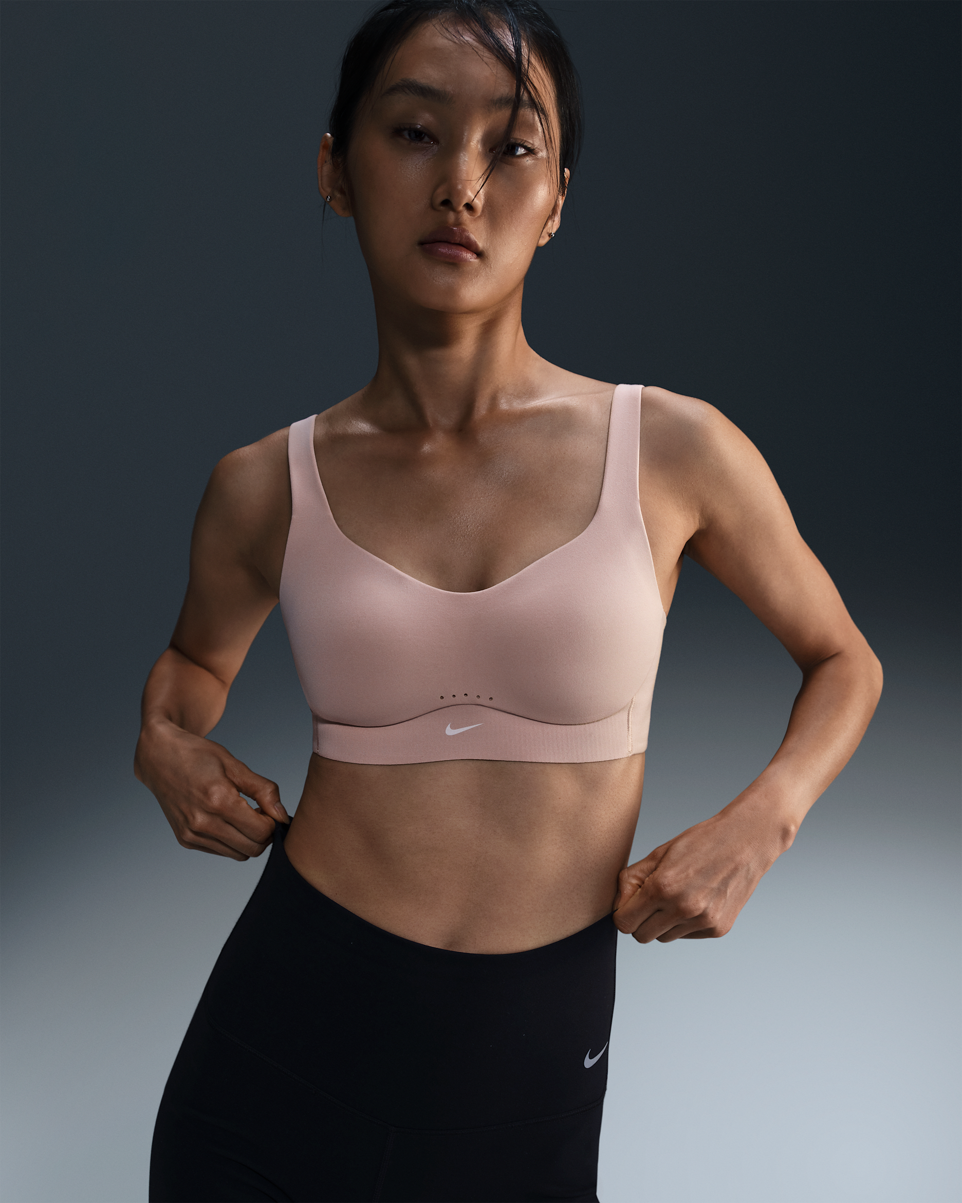 Nike Alate High-Support Women's Padded Convertible Sports Bra - Particle Beige/White