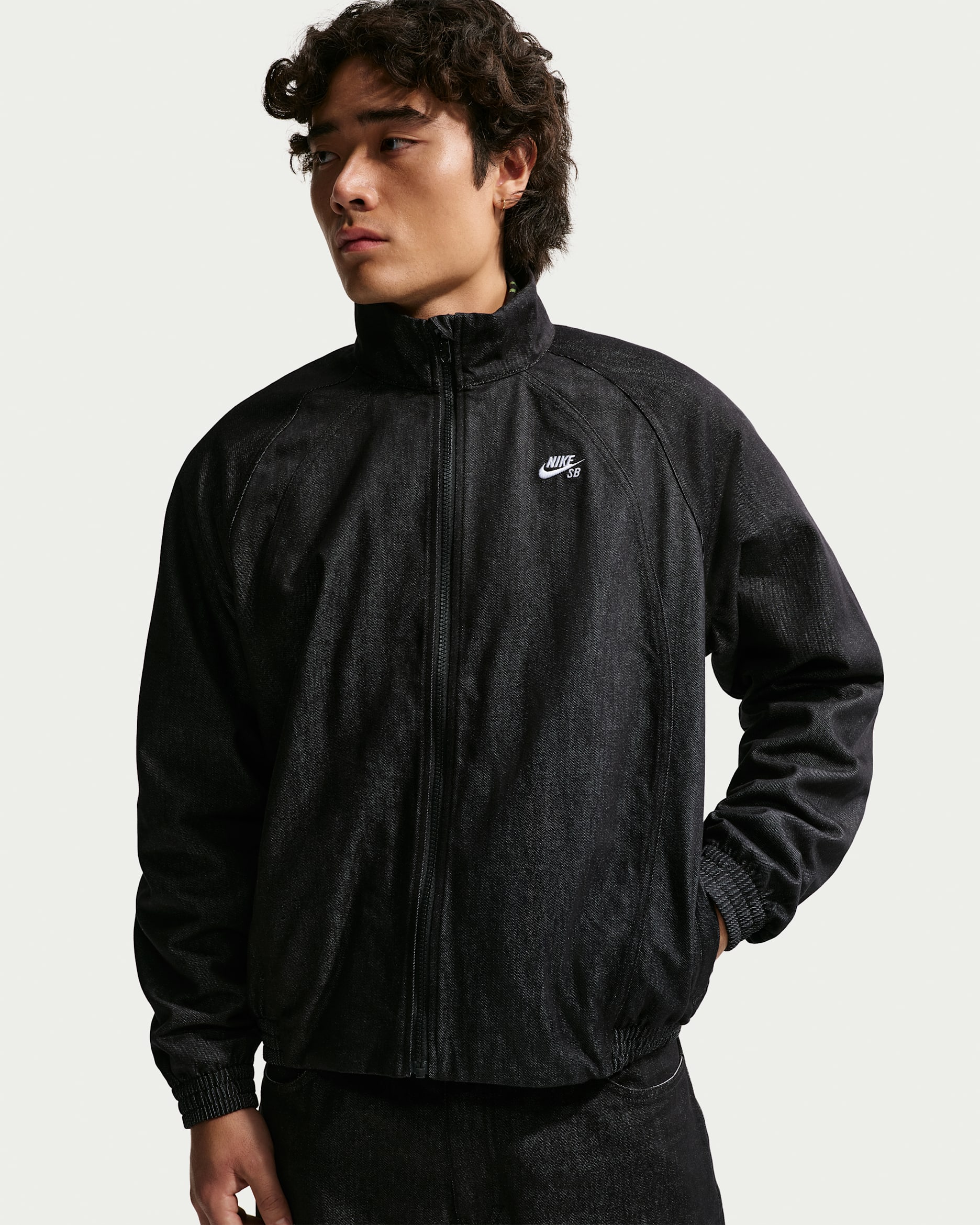 나이키 SB 데님 풀집 트랙 재킷 - 블랙