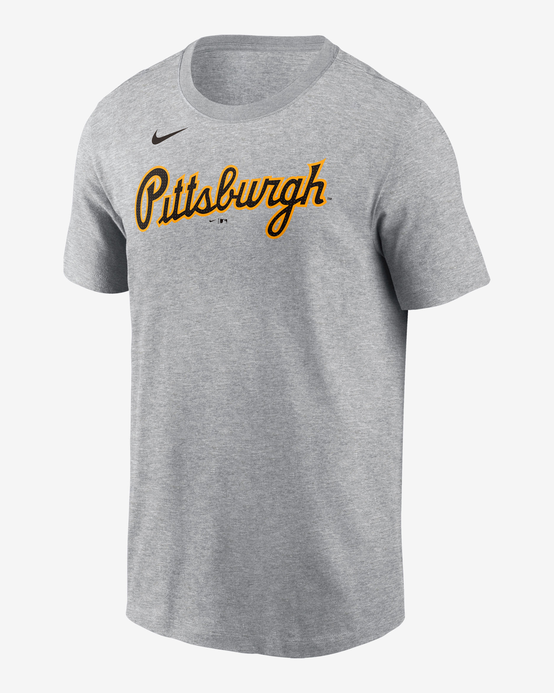 Playera Nike de la MLB para hombre Paul Skenes Pittsburgh Pirates Fuse - Gris jaspeado