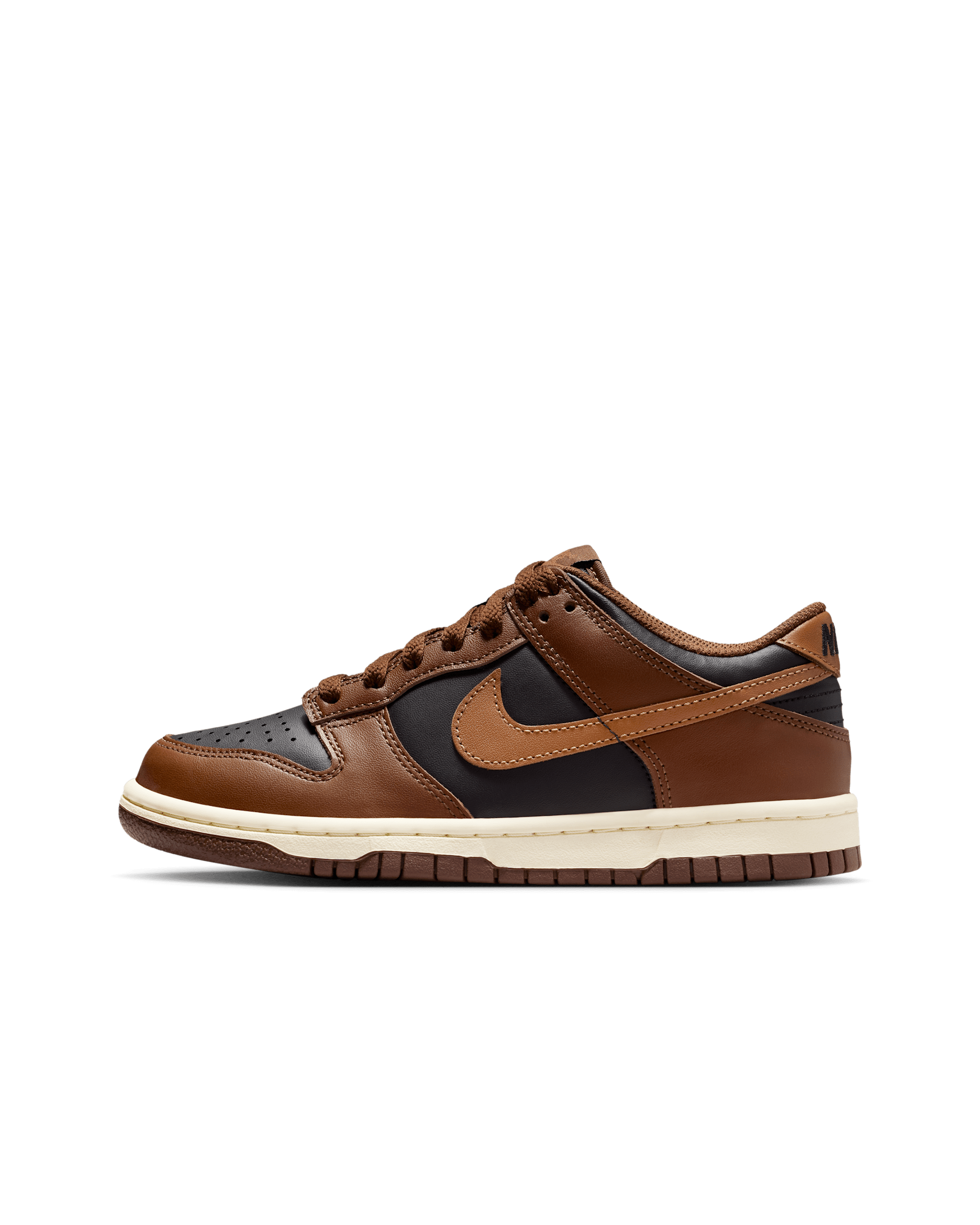 Nike Dunk Low Big Kids' Shoes - Black/Cacao Wow/Coconut Milk/British Tan